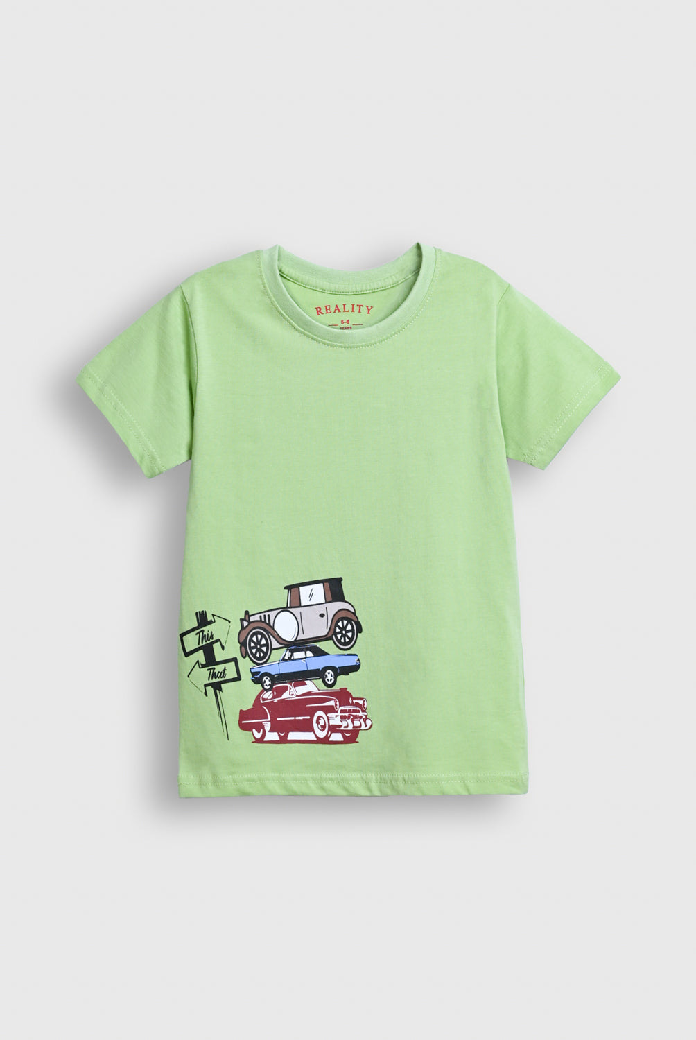 Boys Green Vintage Cars Graphic T-Shirt – Soft Cotton Reality