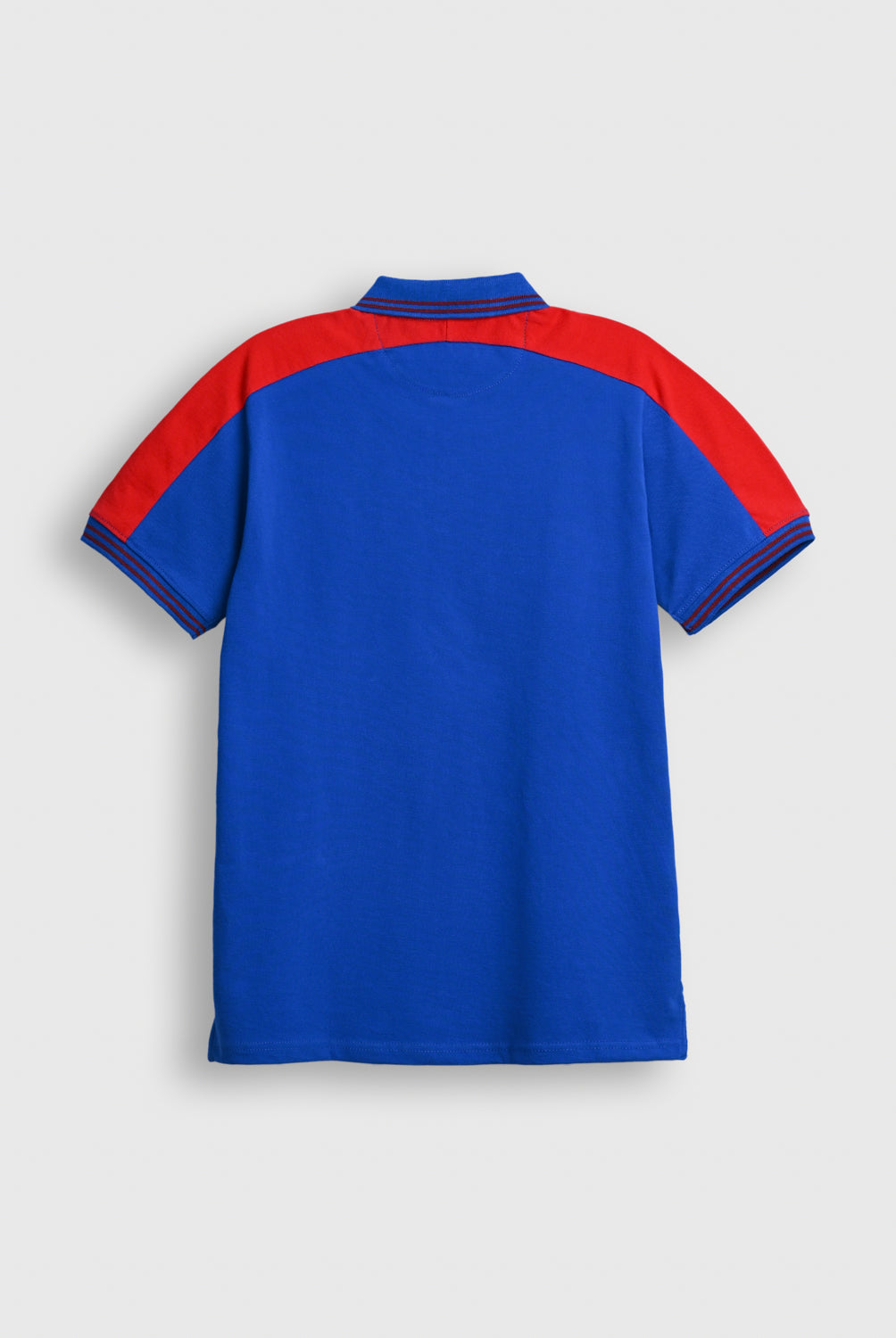 Blue and Red Colorblock Polo Shirt Reality