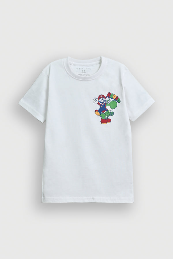 Boys White T-SHIRT Reality
