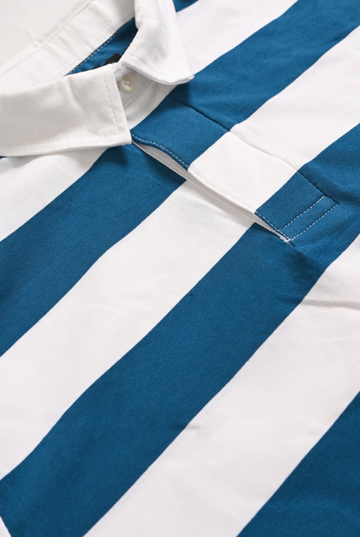 TWILL COLLAR YARN DYED blue POLO