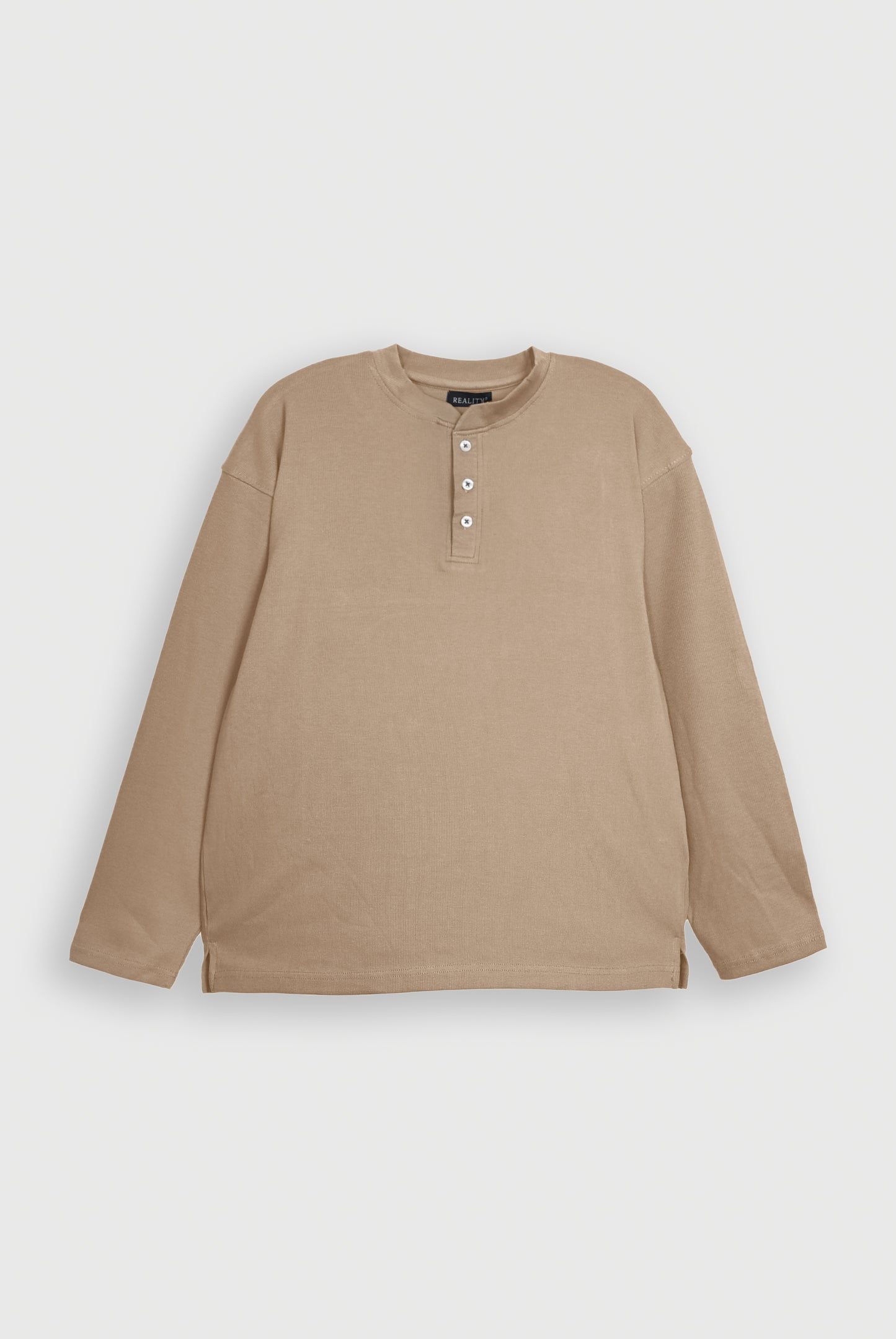 HENLEY NECK BROWN TEE