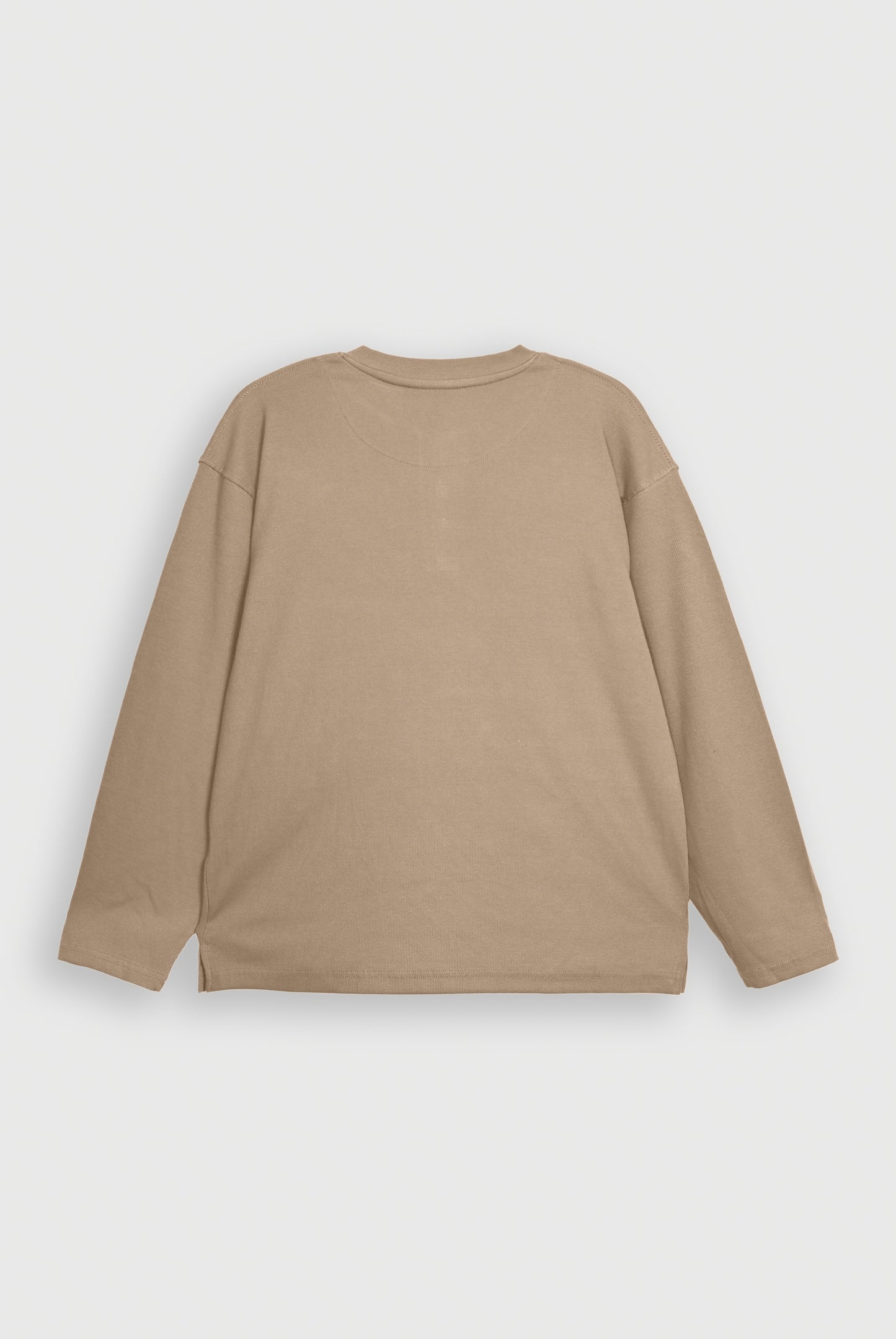 HENLEY NECK BROWN TEE