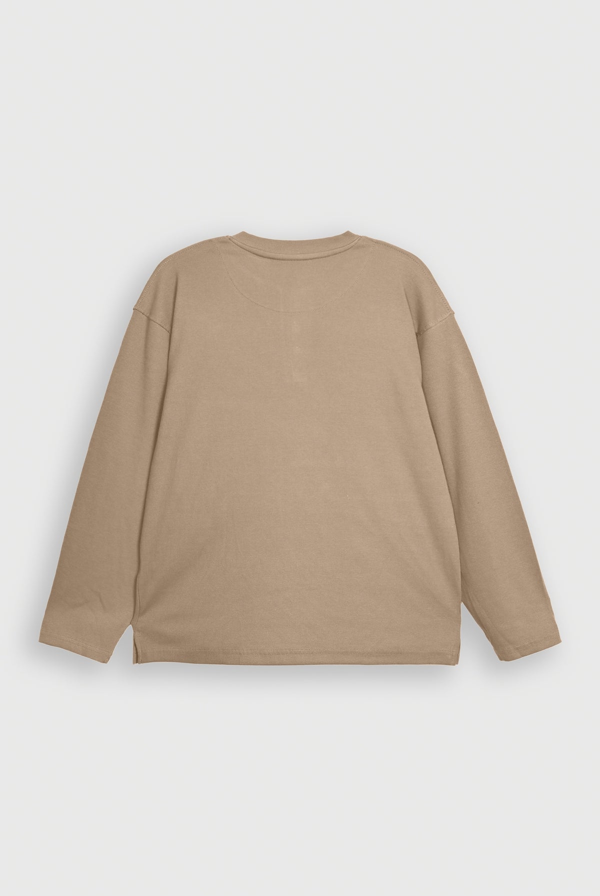 HENLEY NECK BROWN TEE