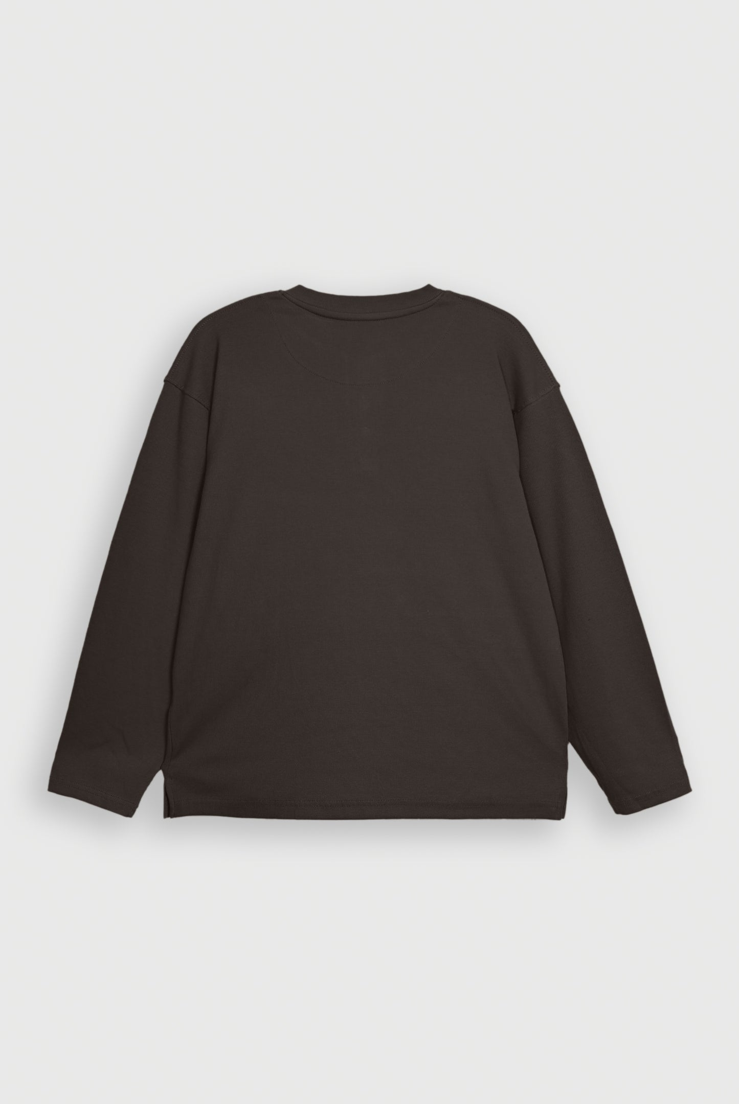 HENLEY NECK CHARCOAL TEE