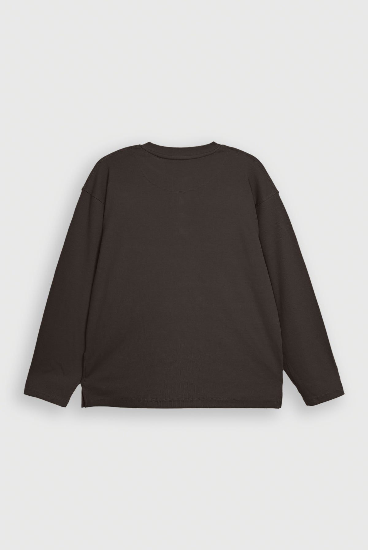 HENLEY NECK CHARCOAL TEE