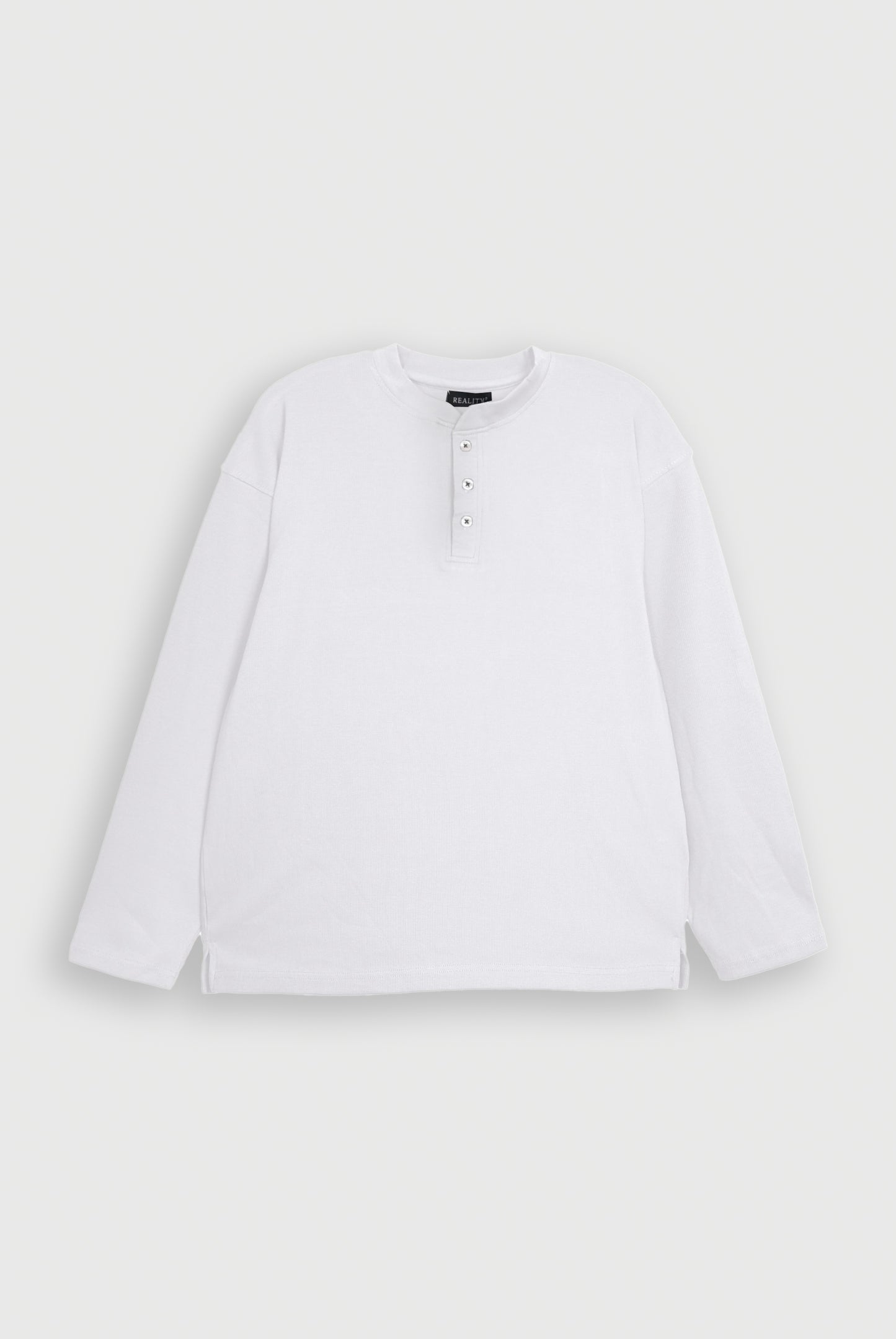HENLEY NECK white TEE