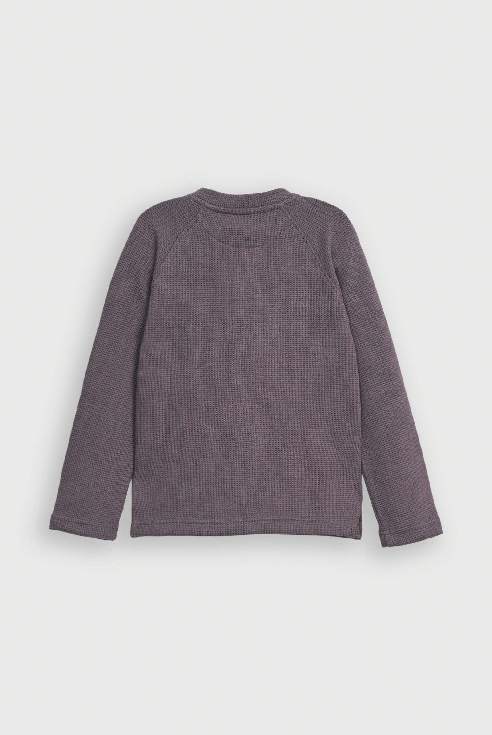 Henley Neck Waffle Tee - Charcoal
