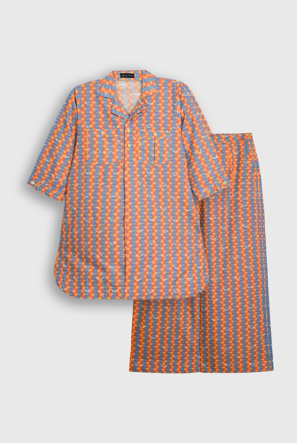 PRINTED ORANGE CO-ORD SET