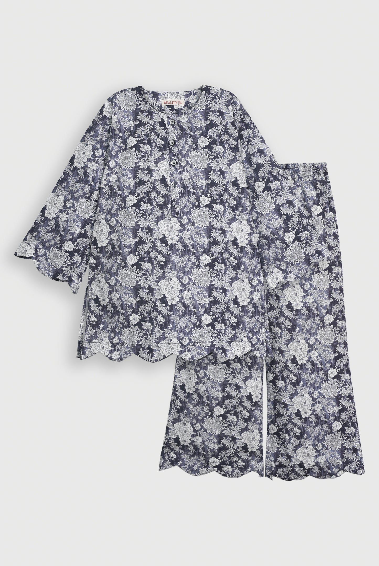BLACK FLORAL GRAY CO-ORD SET