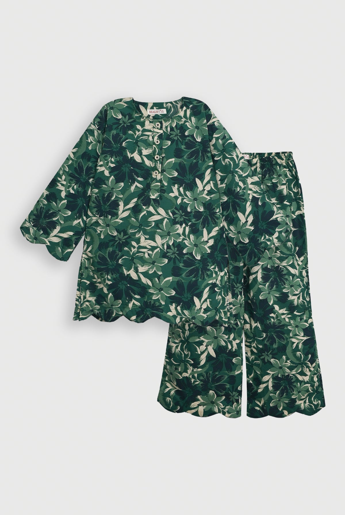 BLACK FLORAL GREEN CO-ORD SET