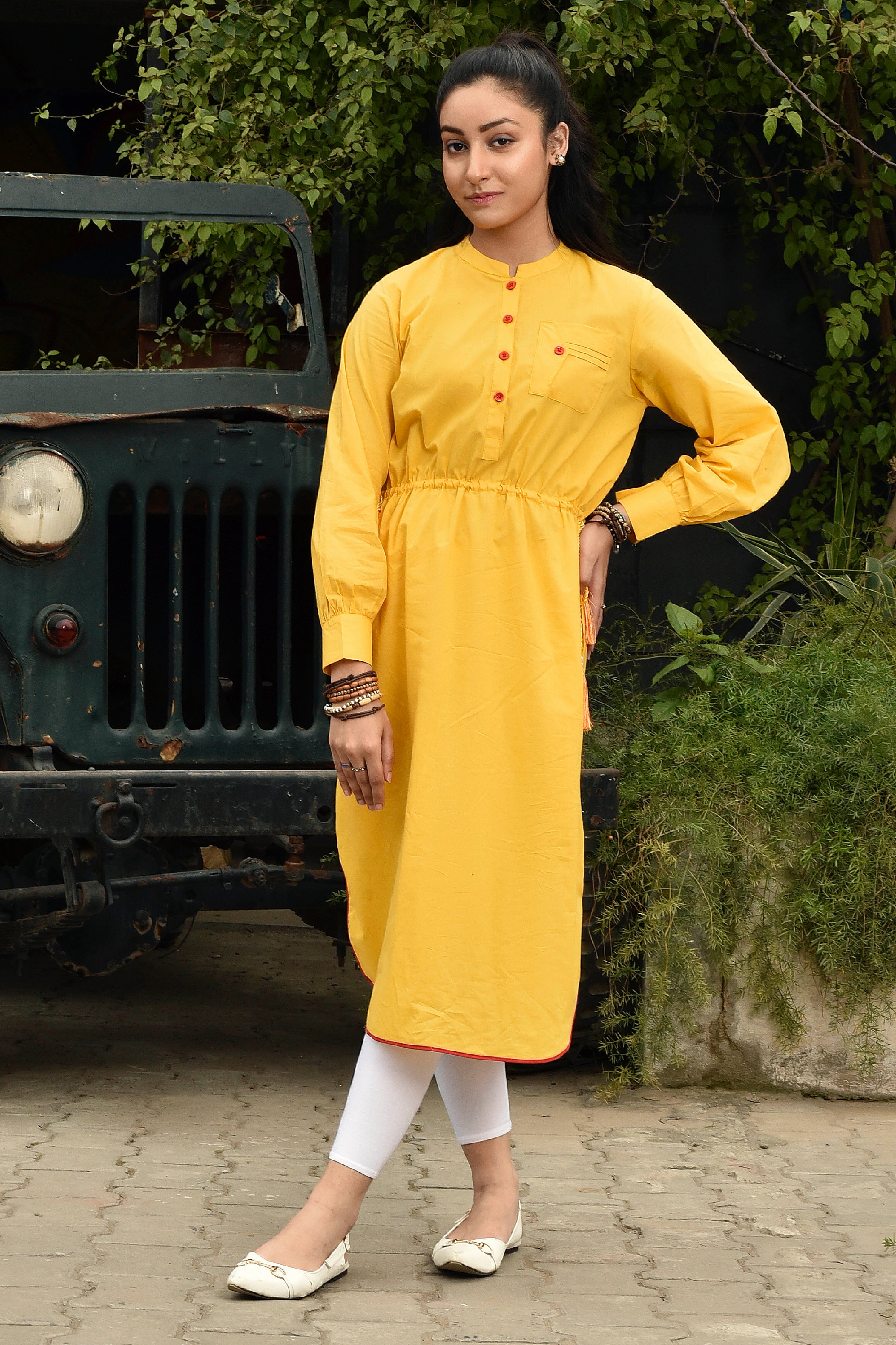 Yellow Charm Sleeve Top Reality