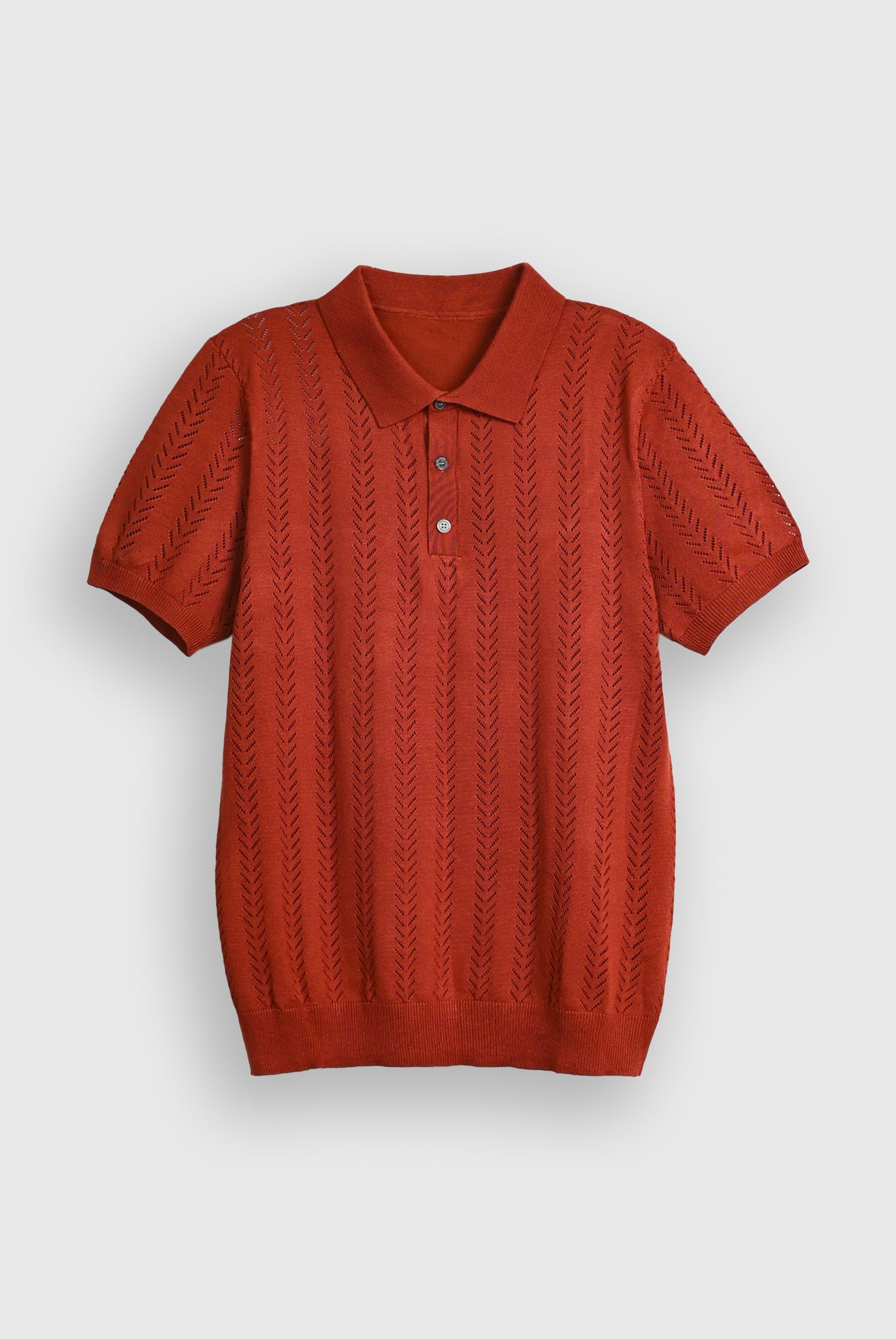 IMPORTED KNITTED RUST POLO Reality
