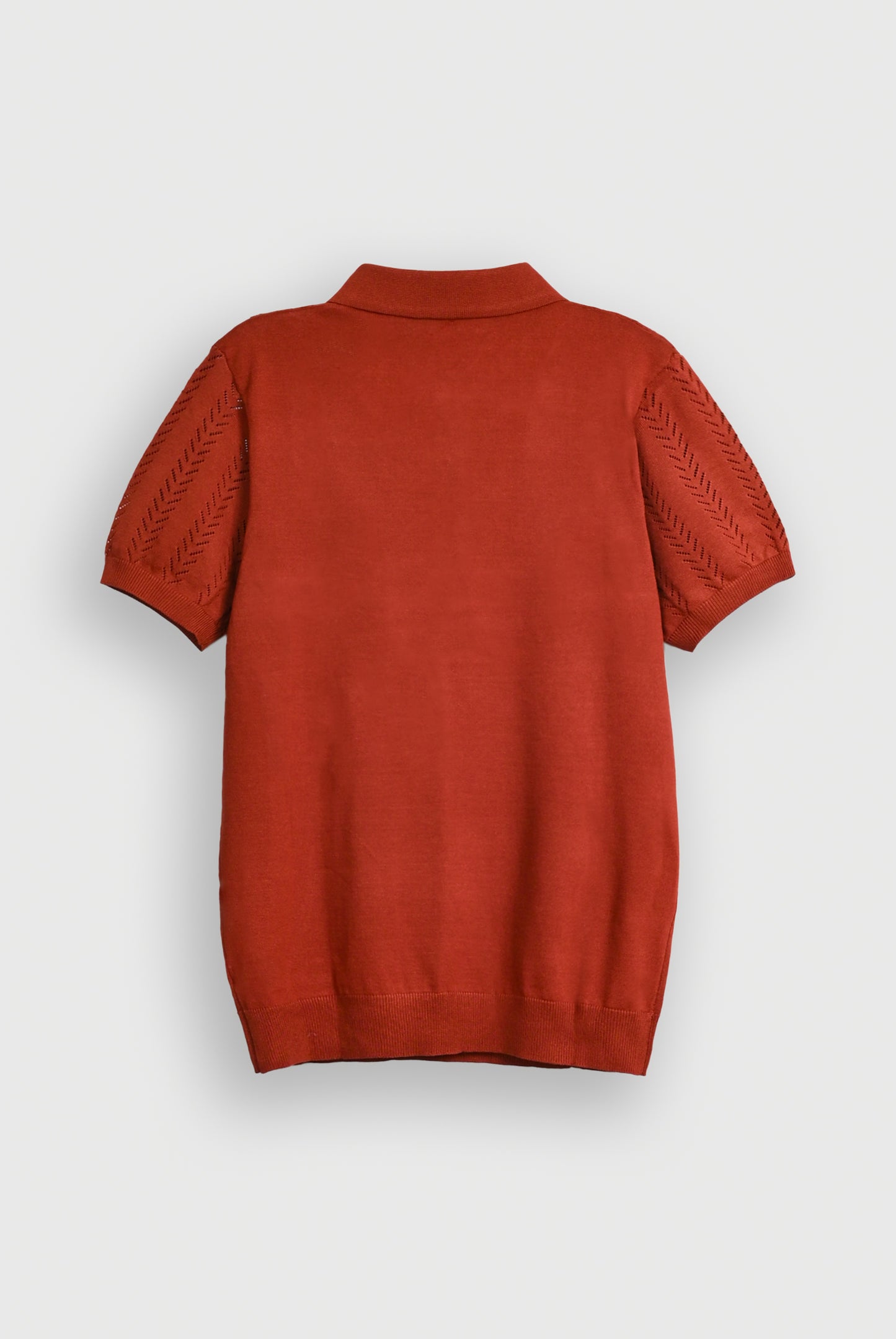 IMPORTED KNITTED RUST POLO Reality