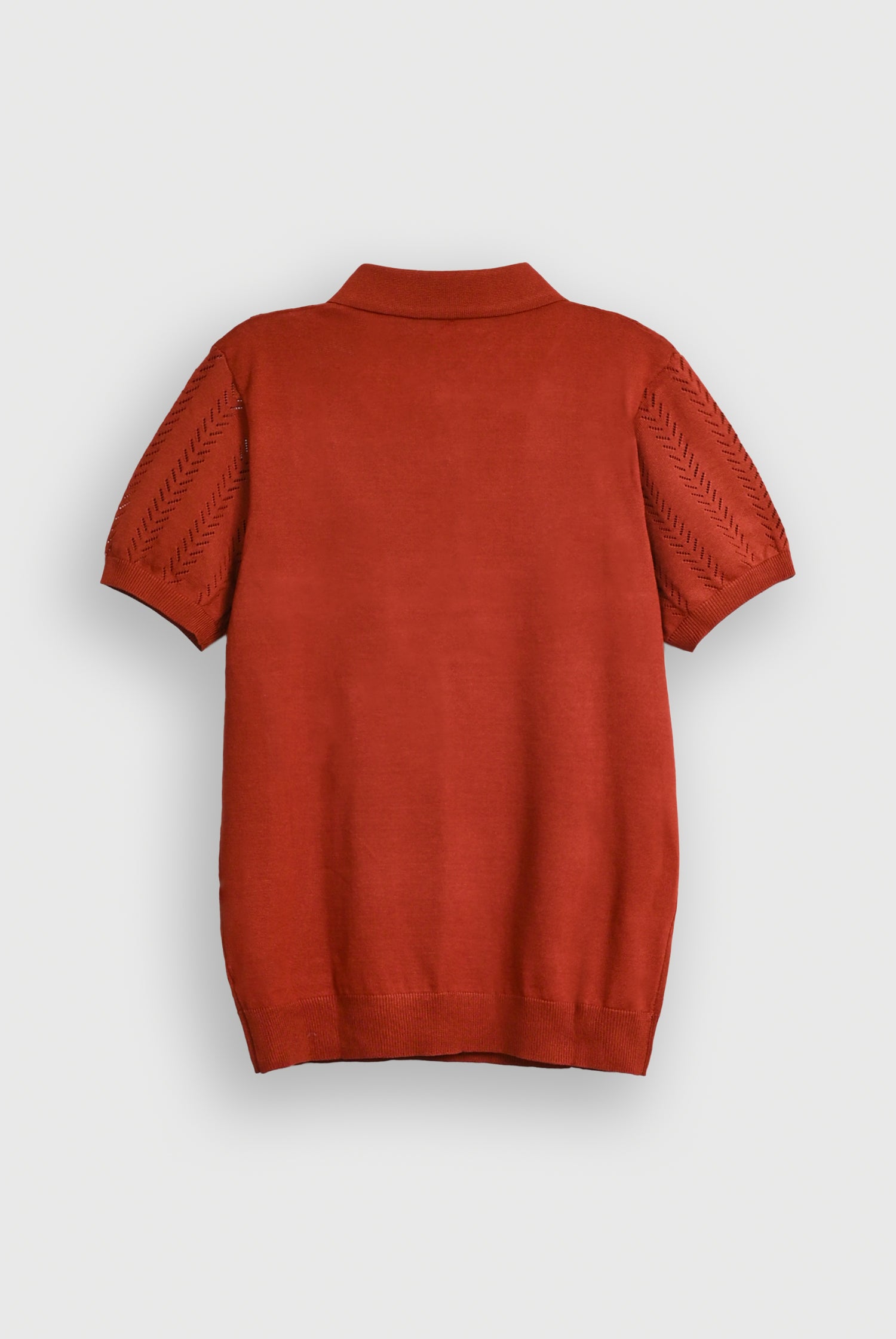 IMPORTED KNITTED RUST POLO Reality