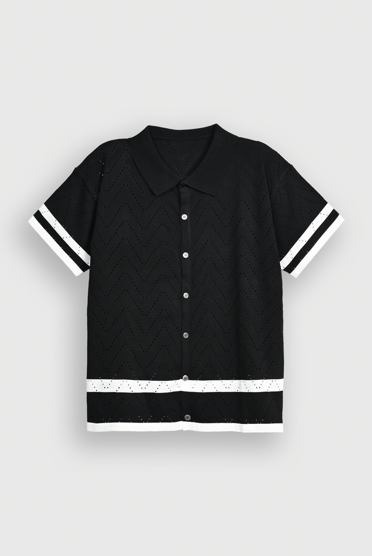 IMPORTED KNITTED BLACK POLO Reality
