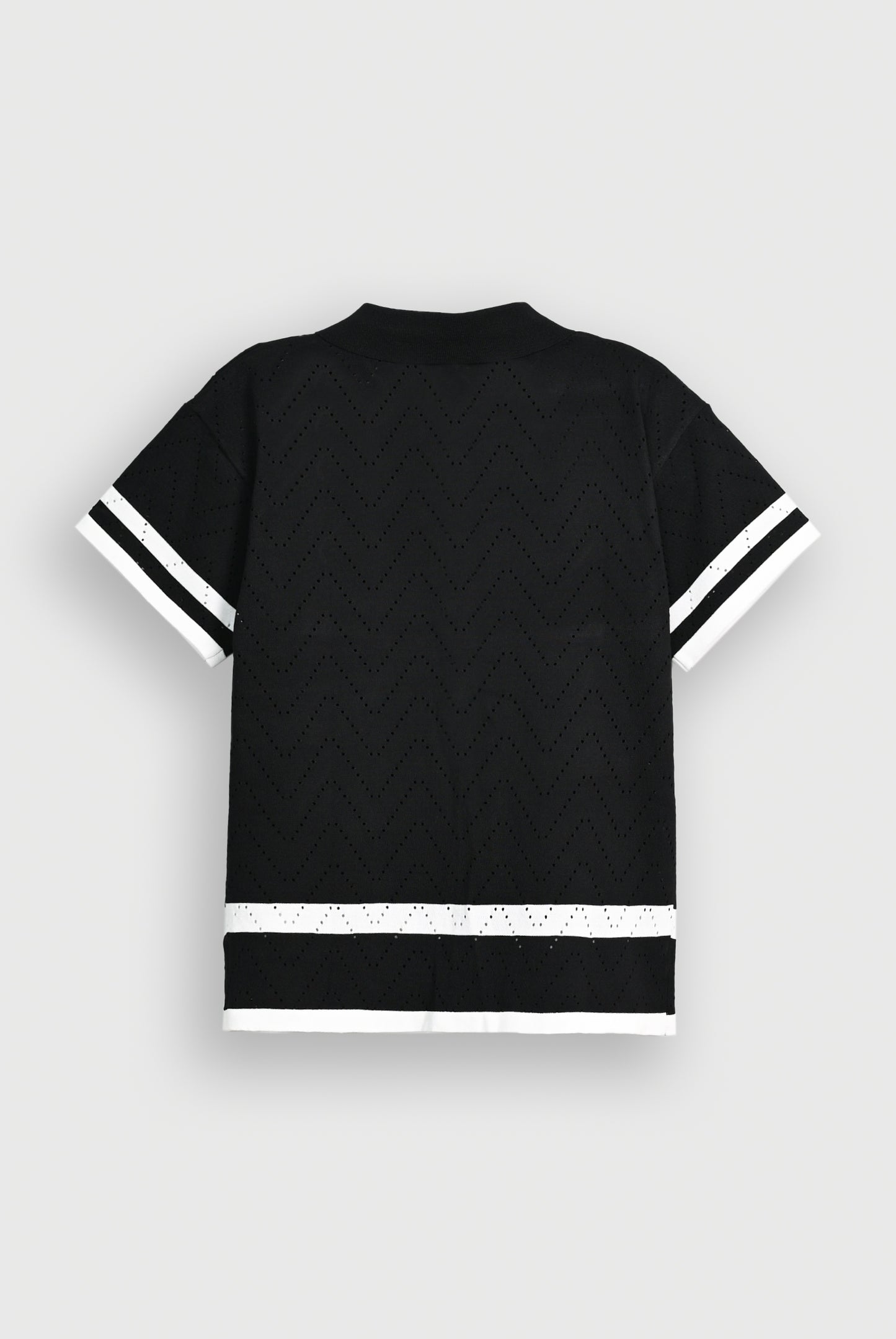 IMPORTED KNITTED BLACK POLO Reality