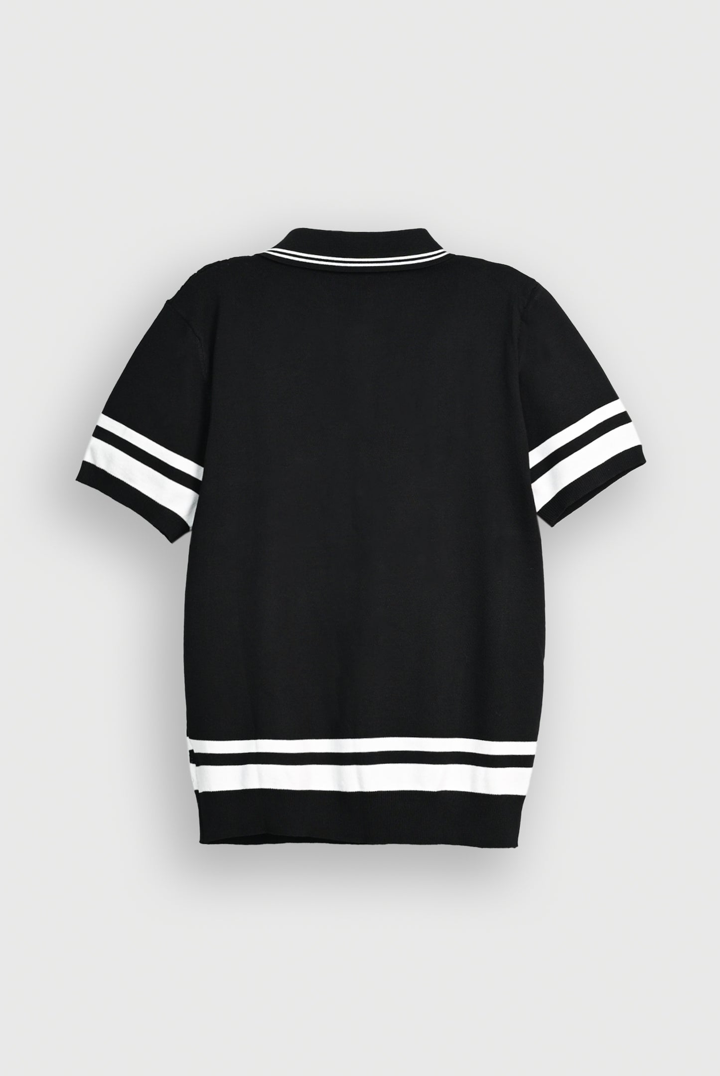 IMPORTED KNITTED BLACK POLO Reality