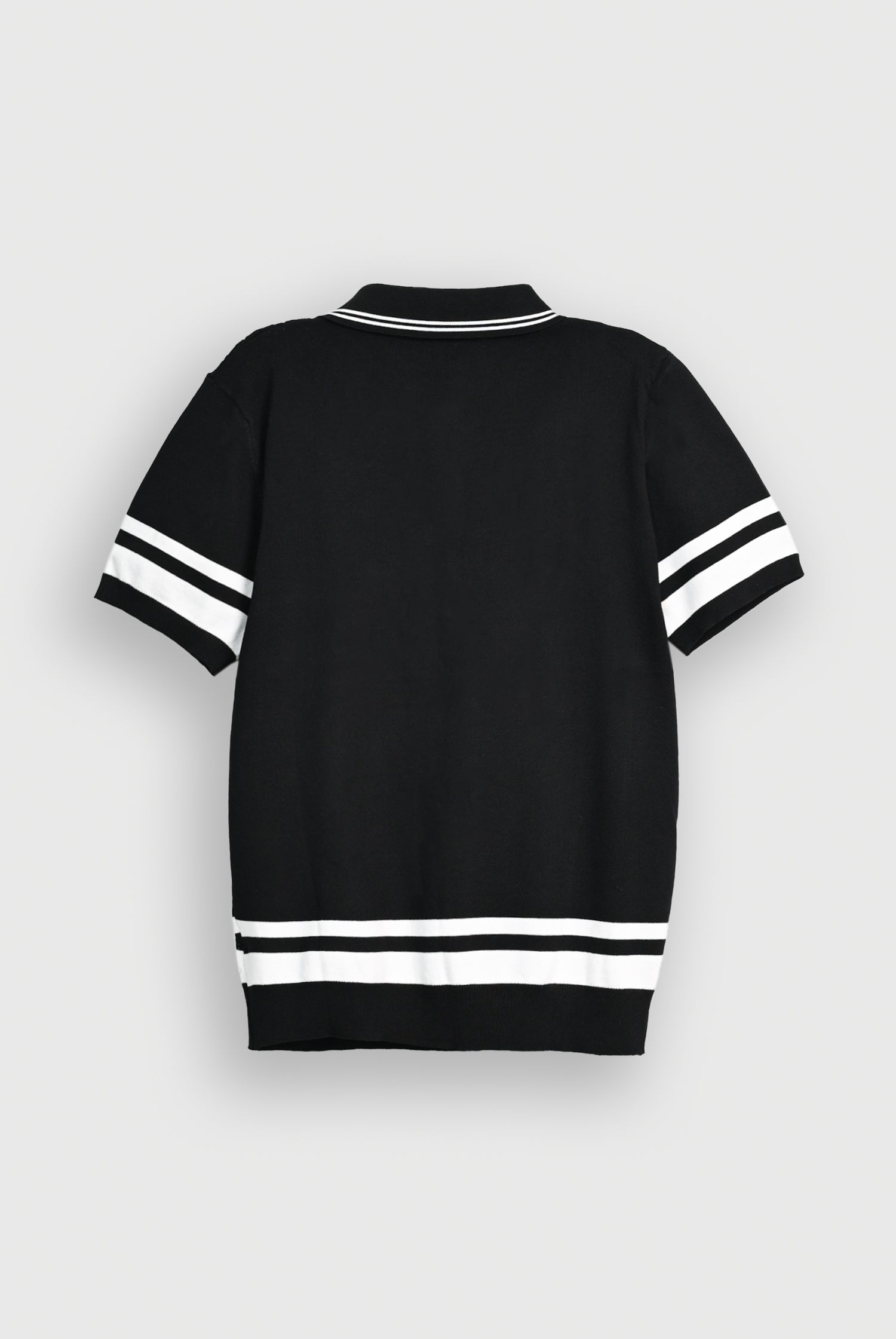 IMPORTED KNITTED BLACK POLO Reality