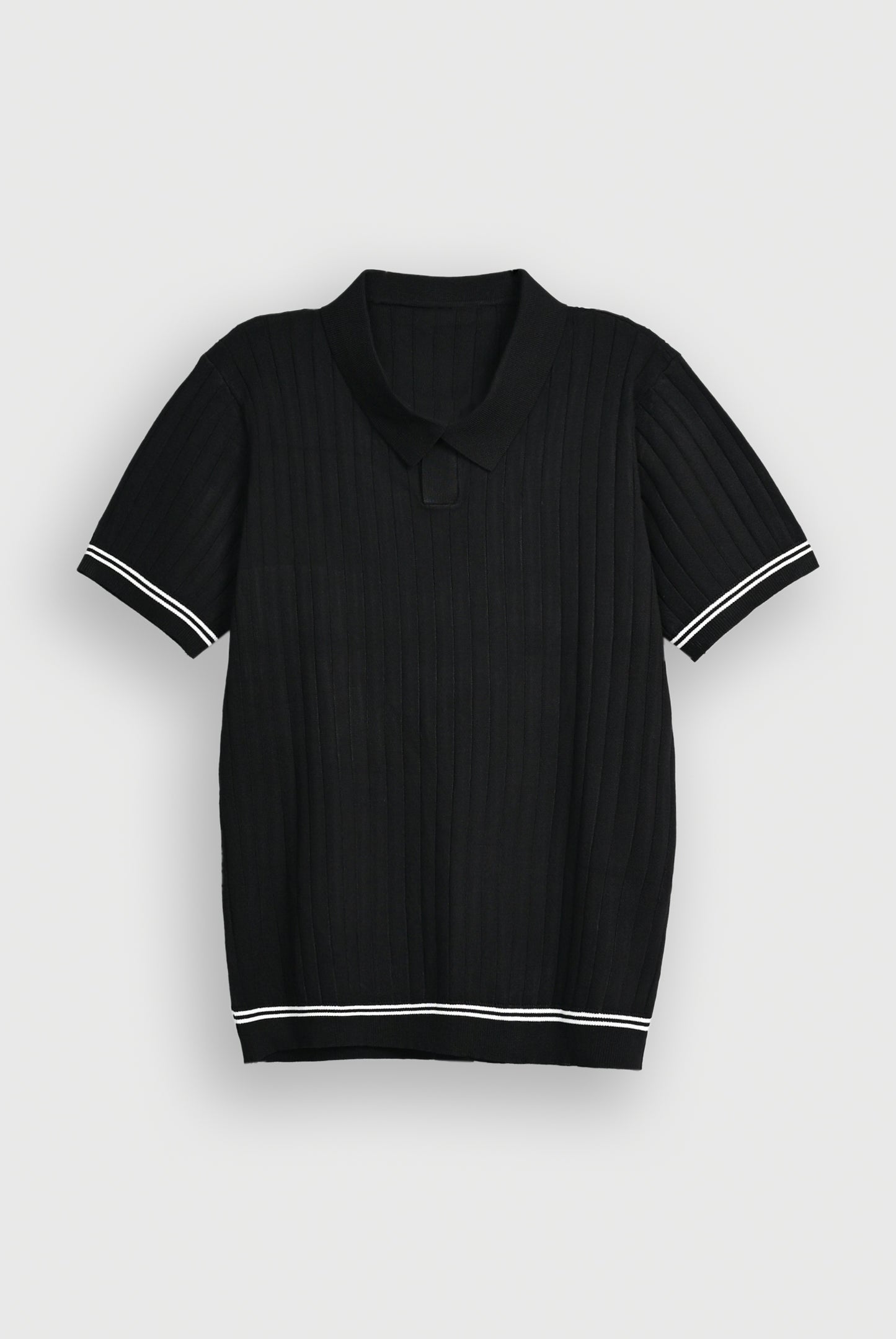 PREMIUM KNITTED BLACK POLO Reality