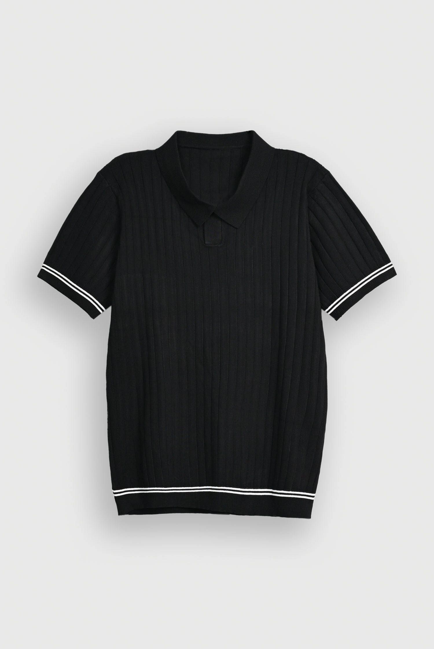 PREMIUM KNITTED BLACK POLO Reality