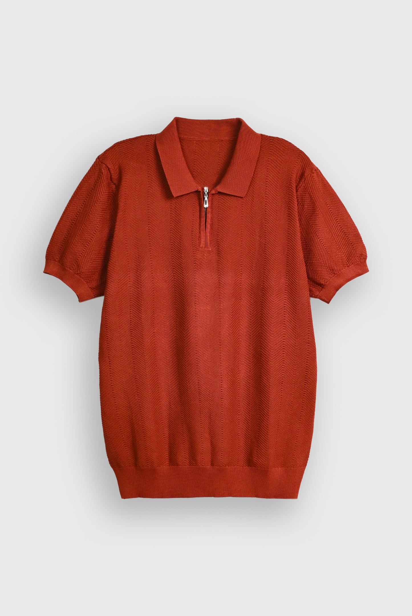 PREMIUM KNITTED RUST POLO Reality