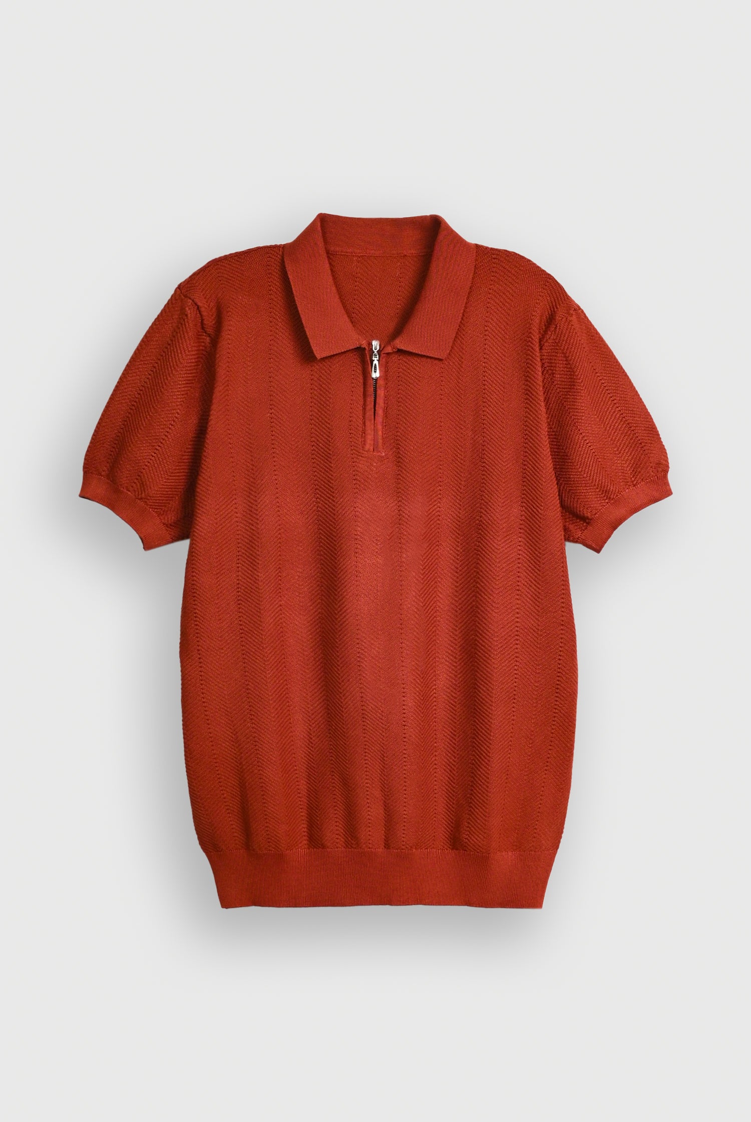PREMIUM KNITTED RUST POLO Reality
