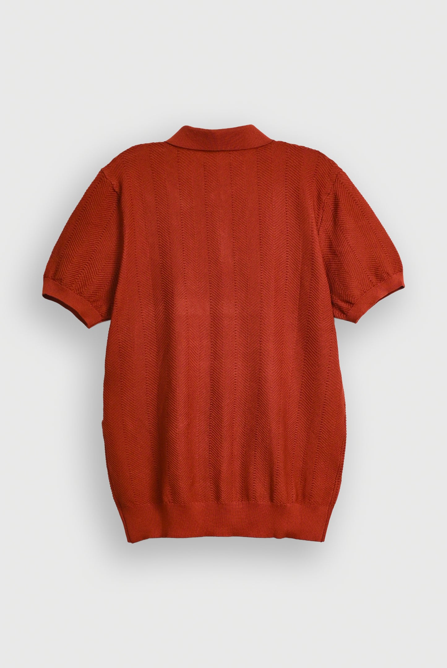 PREMIUM KNITTED RUST POLO Reality