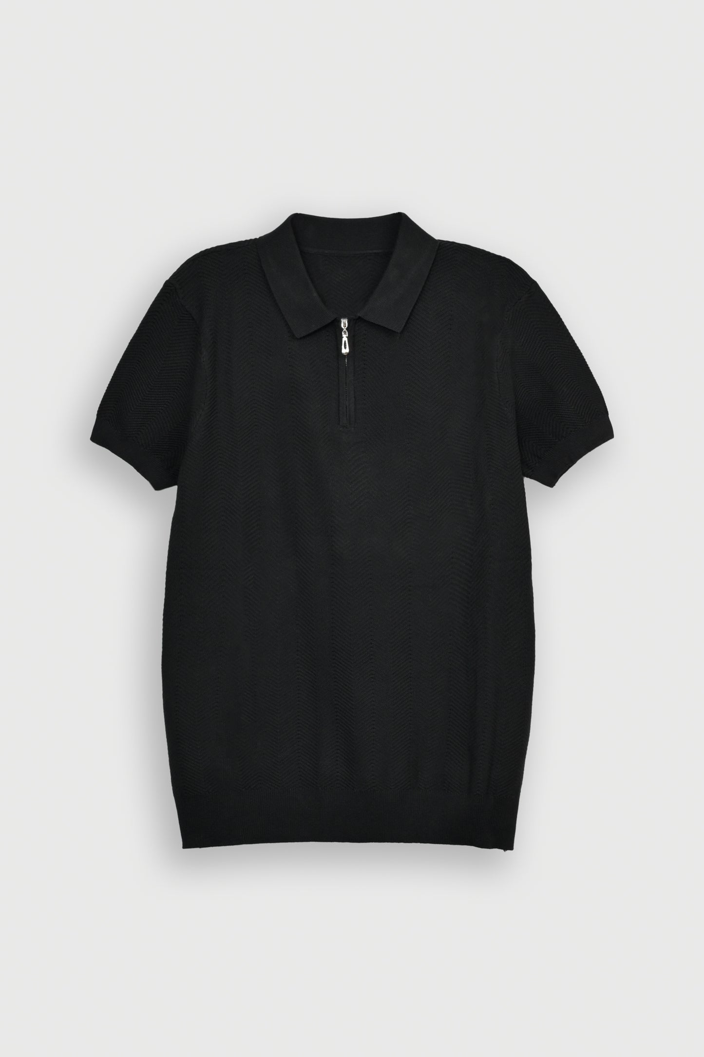 PREMIUM KNITTED BLACK POLO Reality