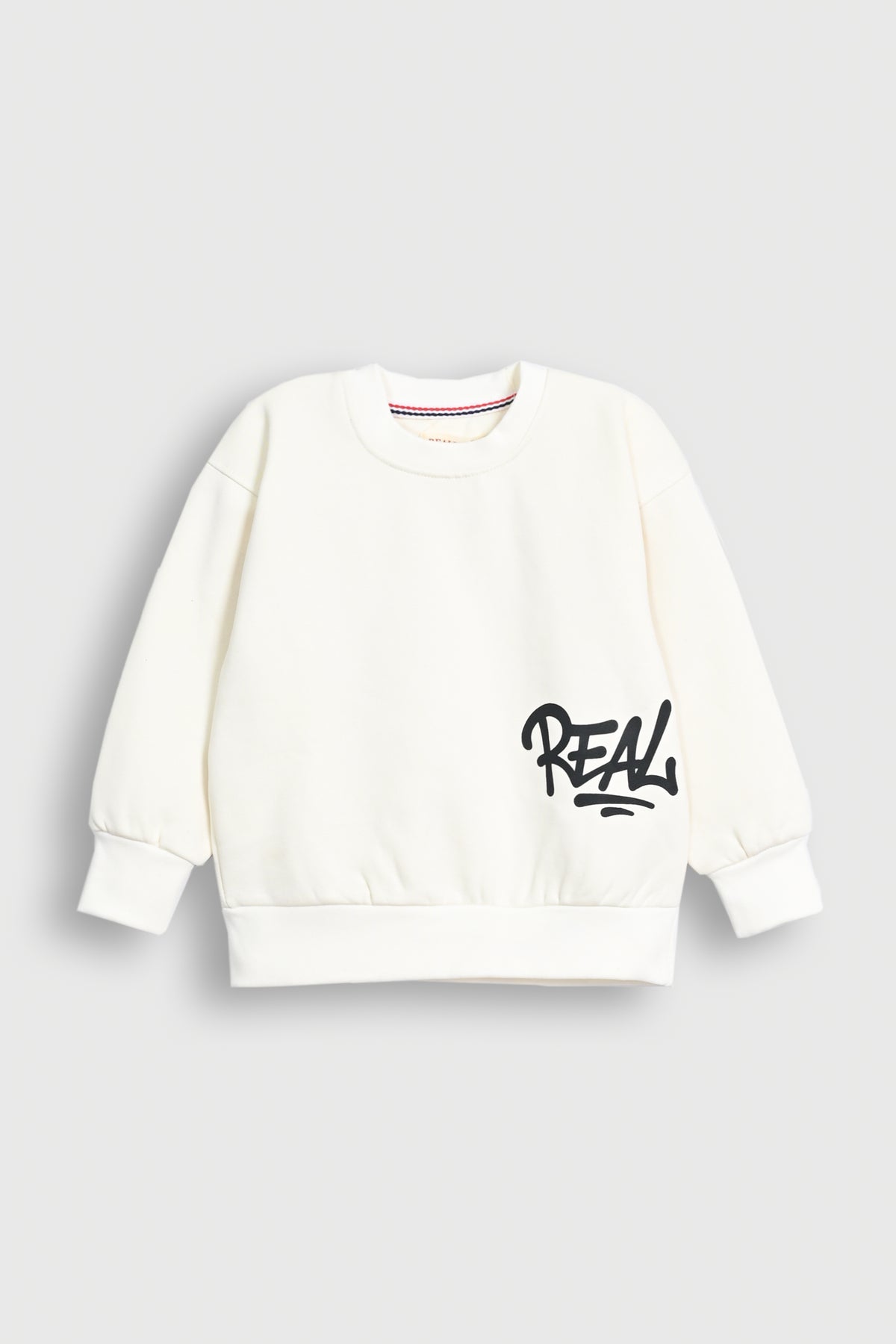BOYS "REAL" OFF WHITE SWEATSHIRT
