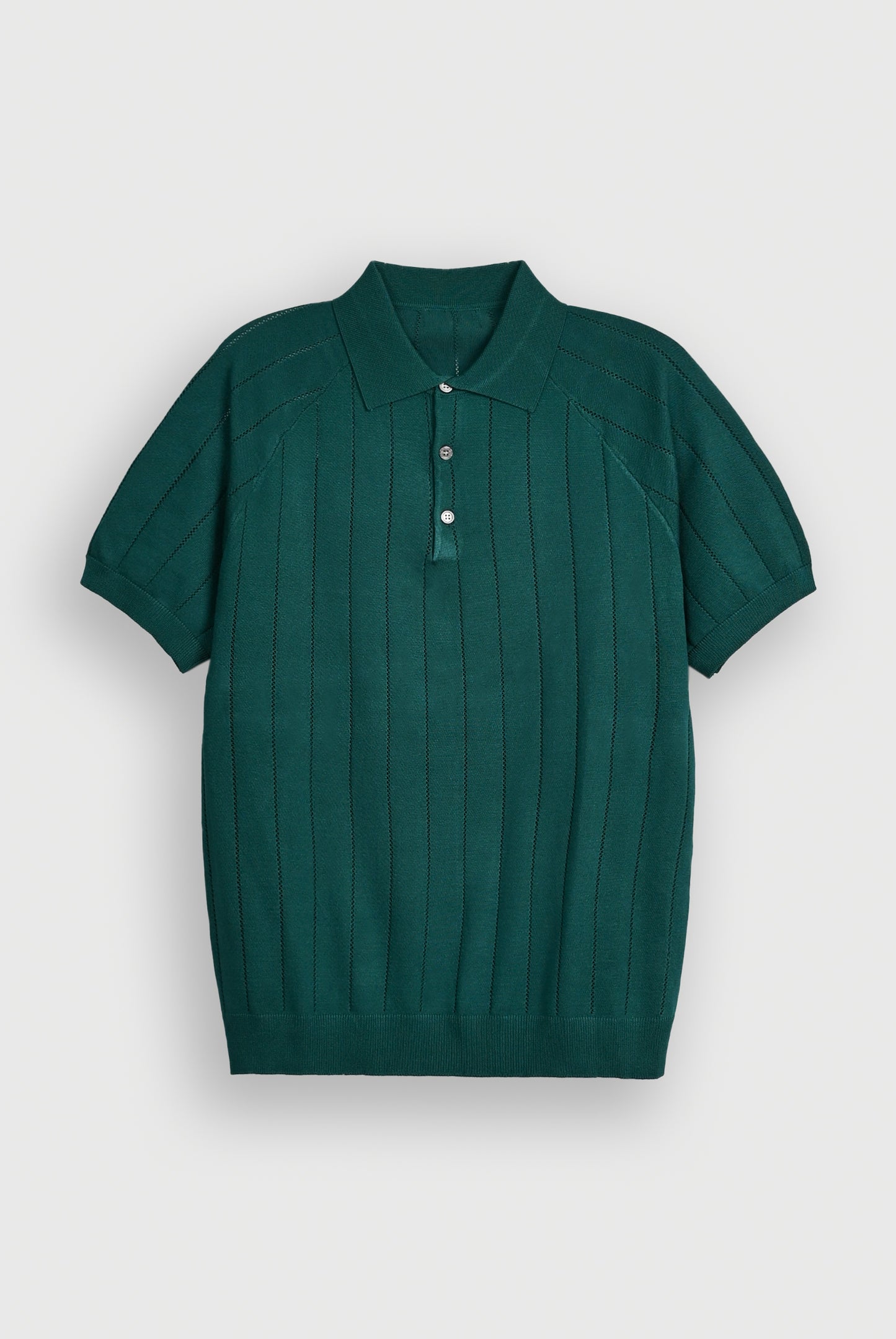 IMPORTED KNITTED BOTTLE GREEN POLO Reality