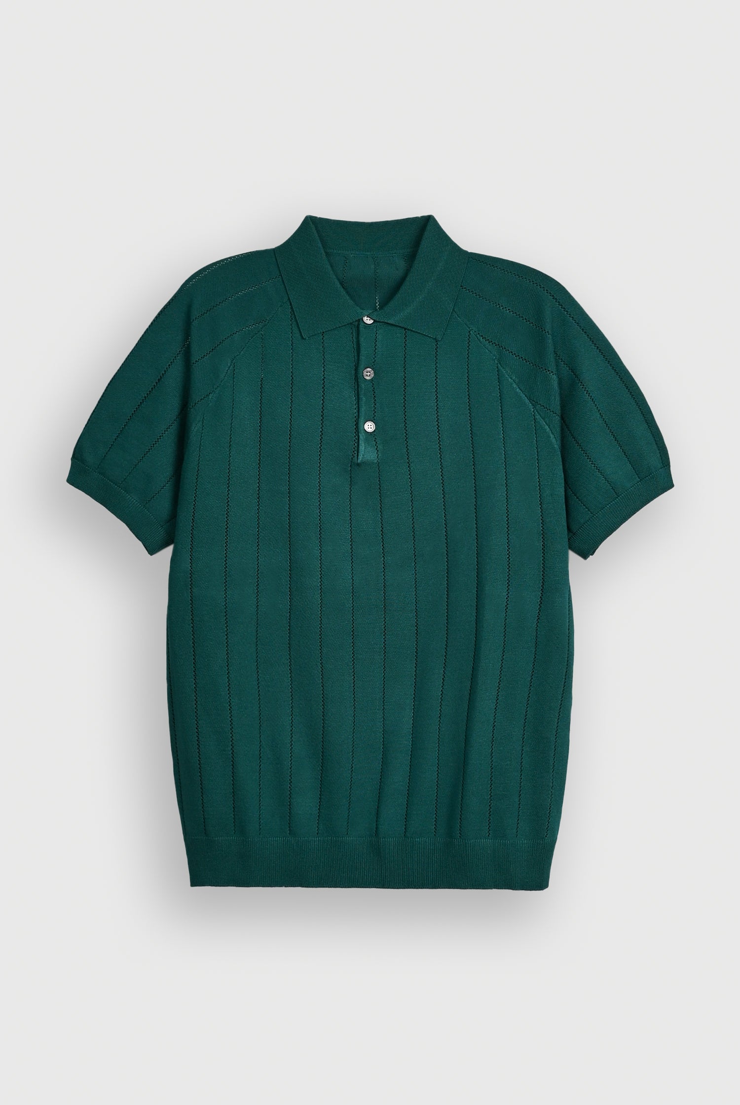 IMPORTED KNITTED BOTTLE GREEN POLO Reality