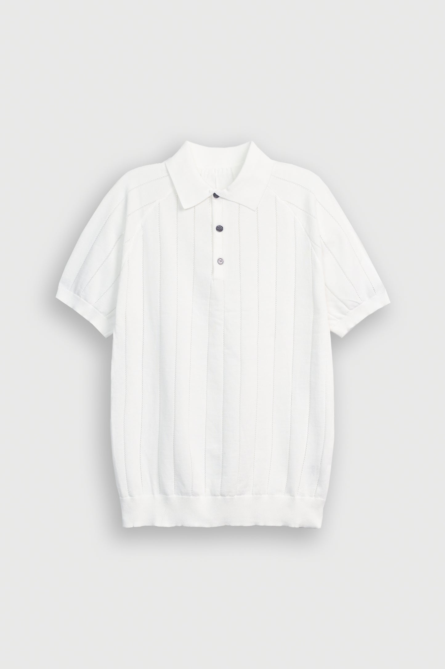IMPORTED KNITTED WHITE POLO Reality