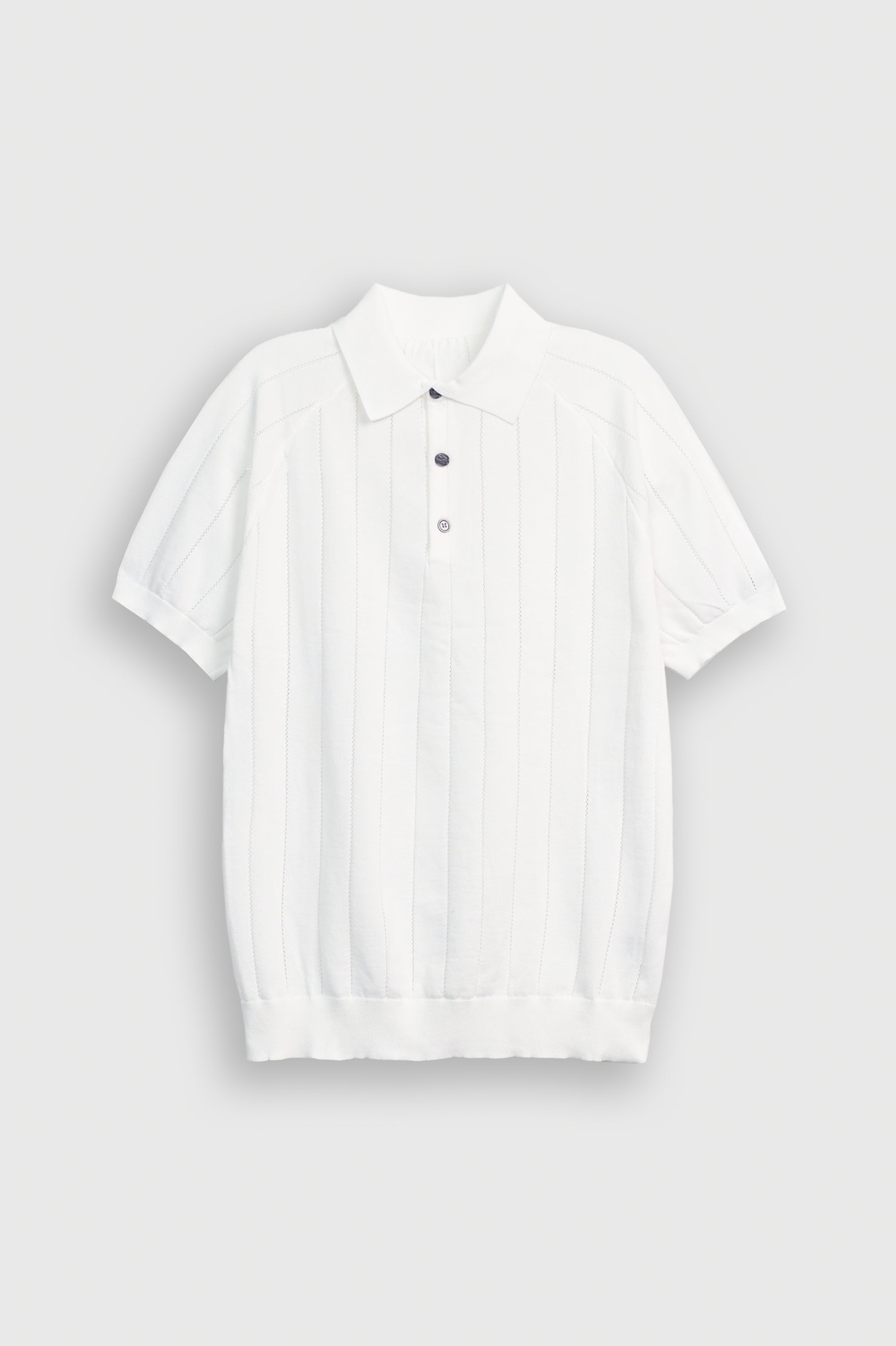 IMPORTED KNITTED WHITE POLO Reality