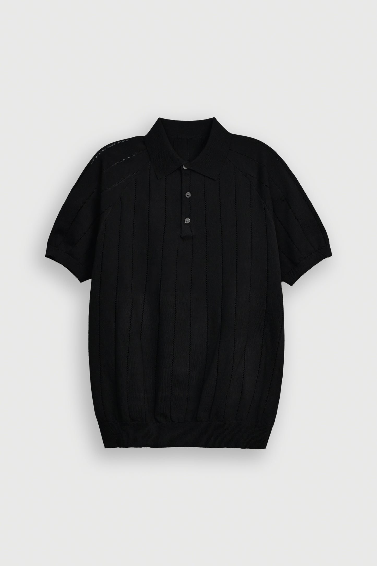 IMPORTED KNITTED BLACK POLO Reality