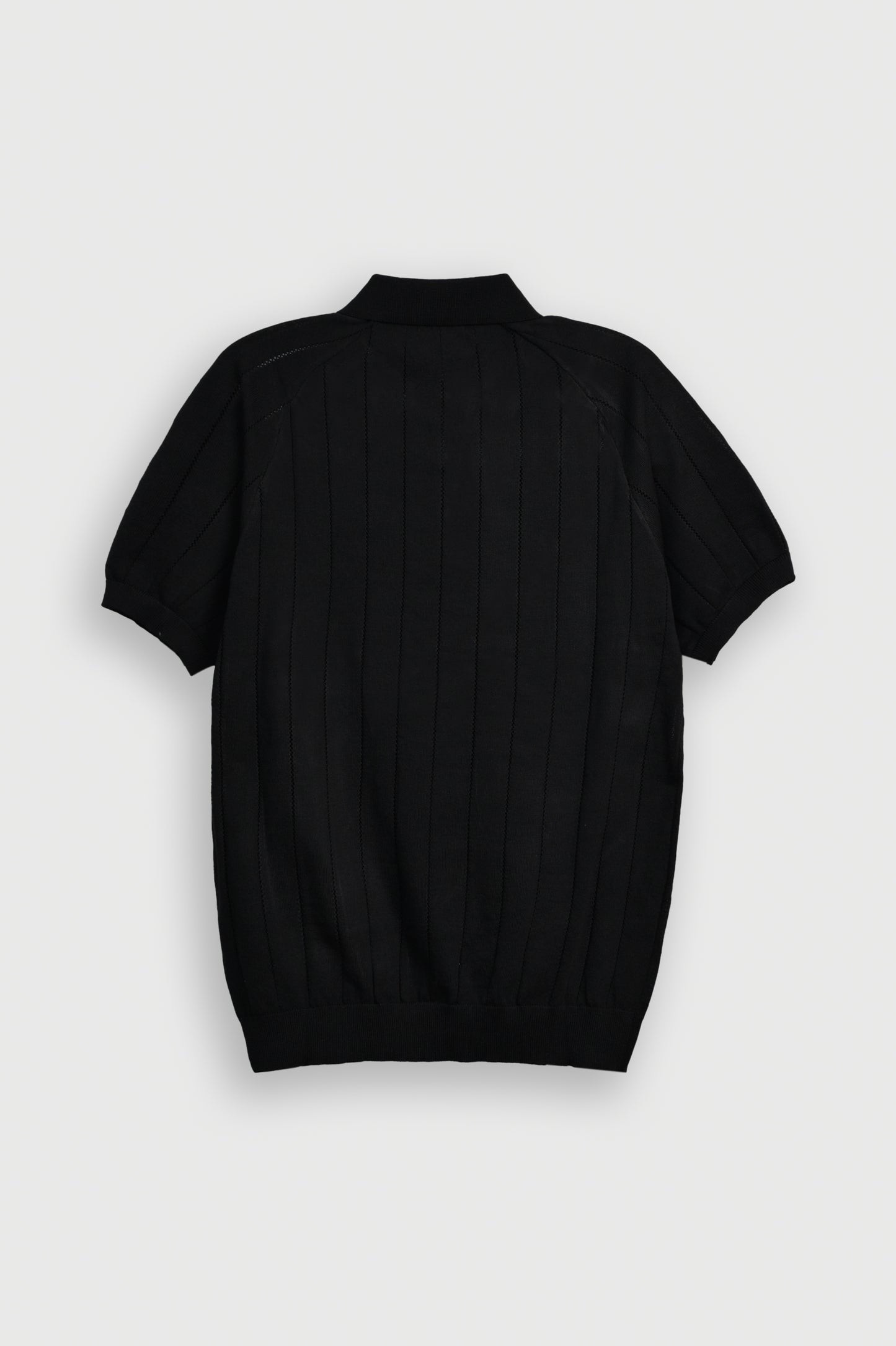 IMPORTED KNITTED BLACK POLO Reality