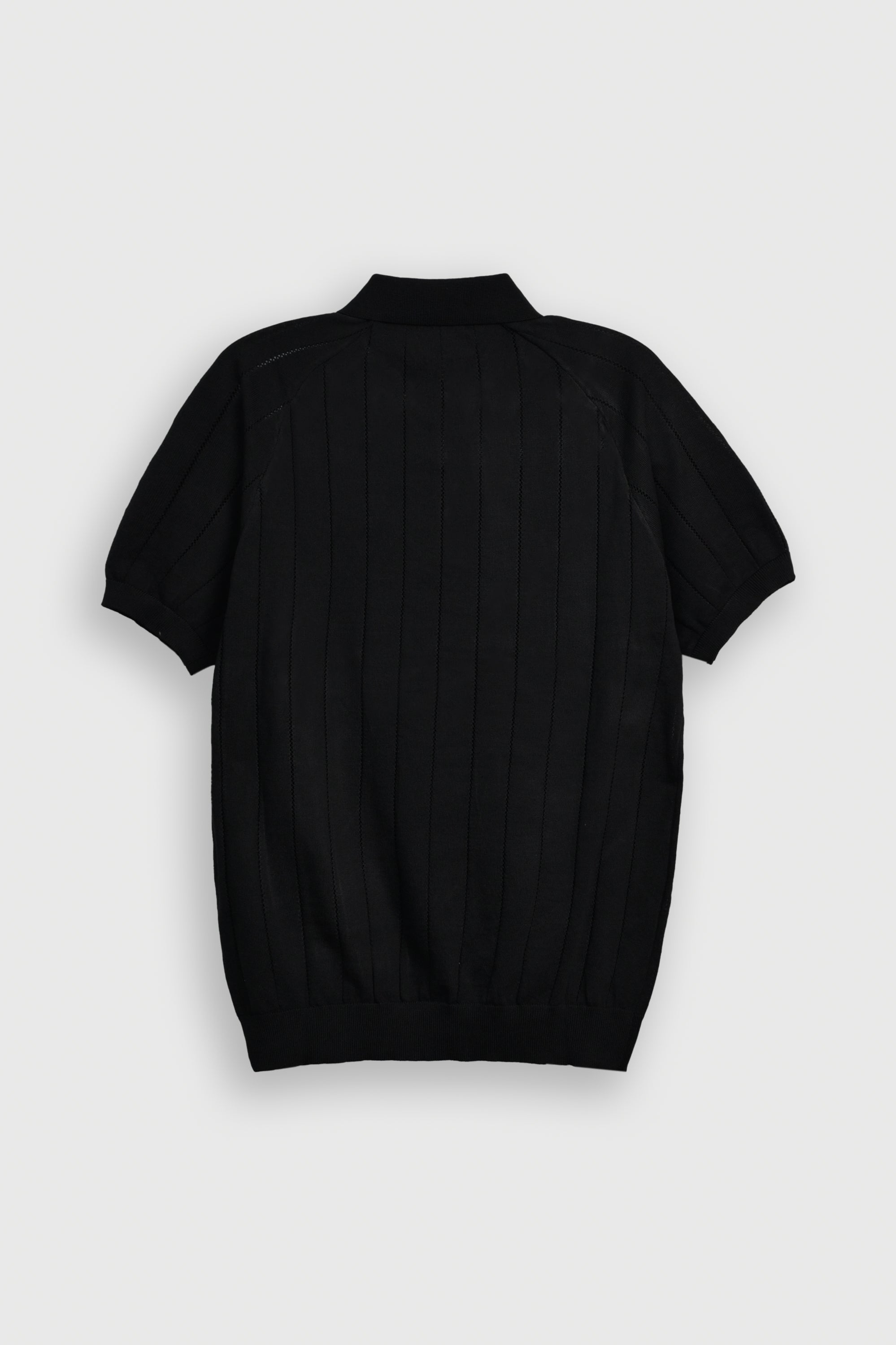 IMPORTED KNITTED BLACK POLO Reality