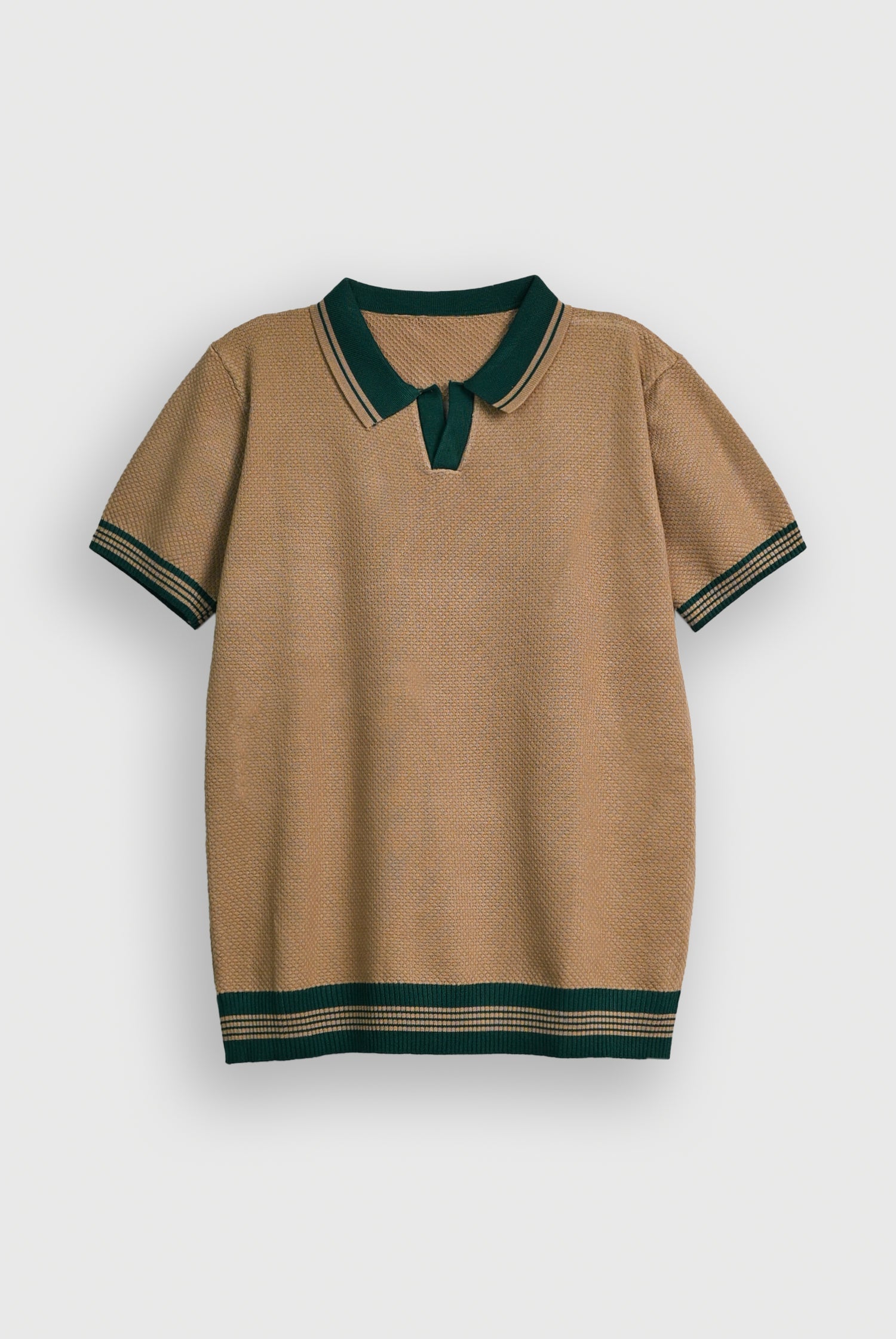 PREMIUM KNITTED KHAKI POLO Reality