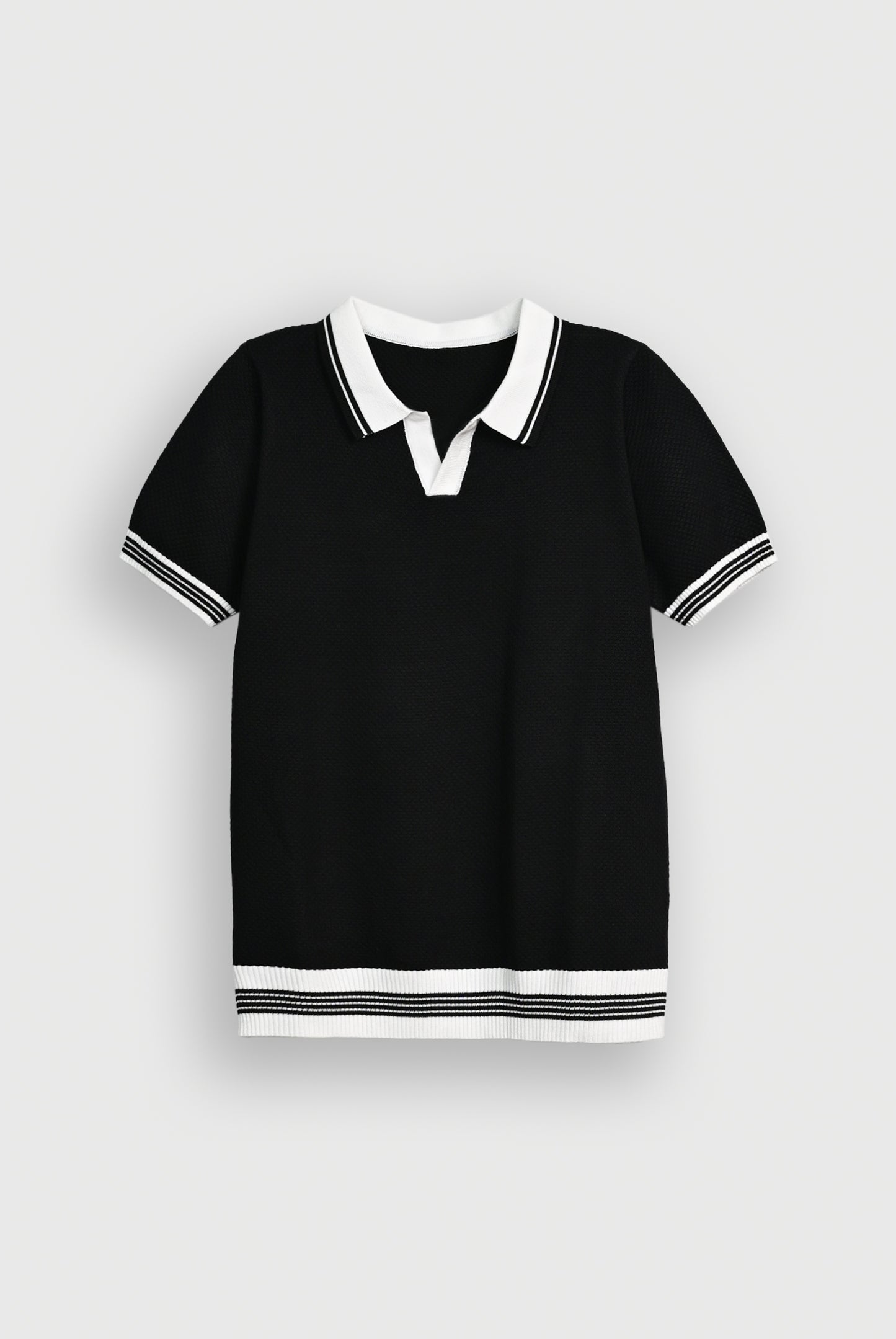 PREMIUM KNITTED BLACK POLO Reality