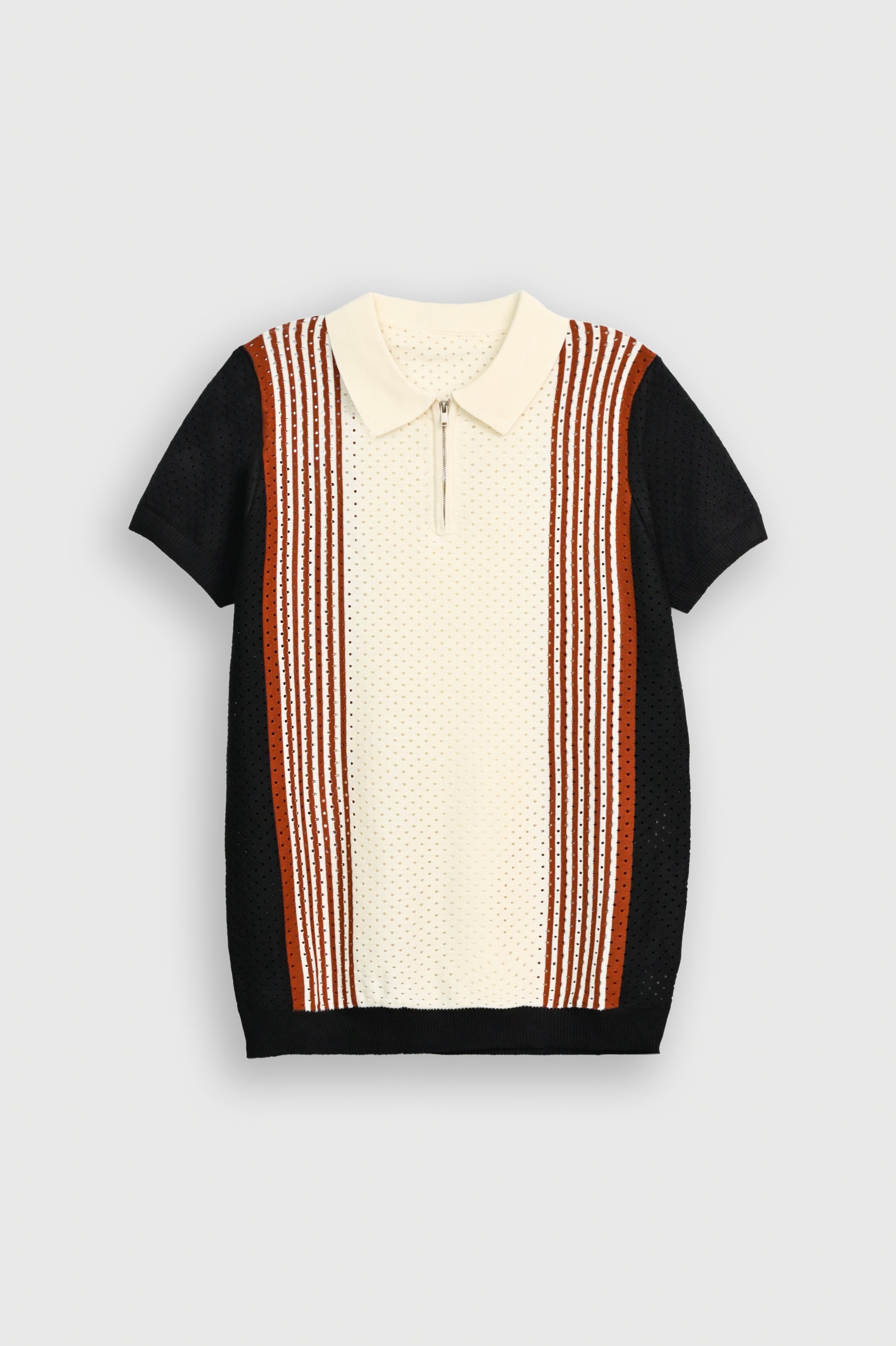 IMPORTED KNITTED BLACK POLO Reality