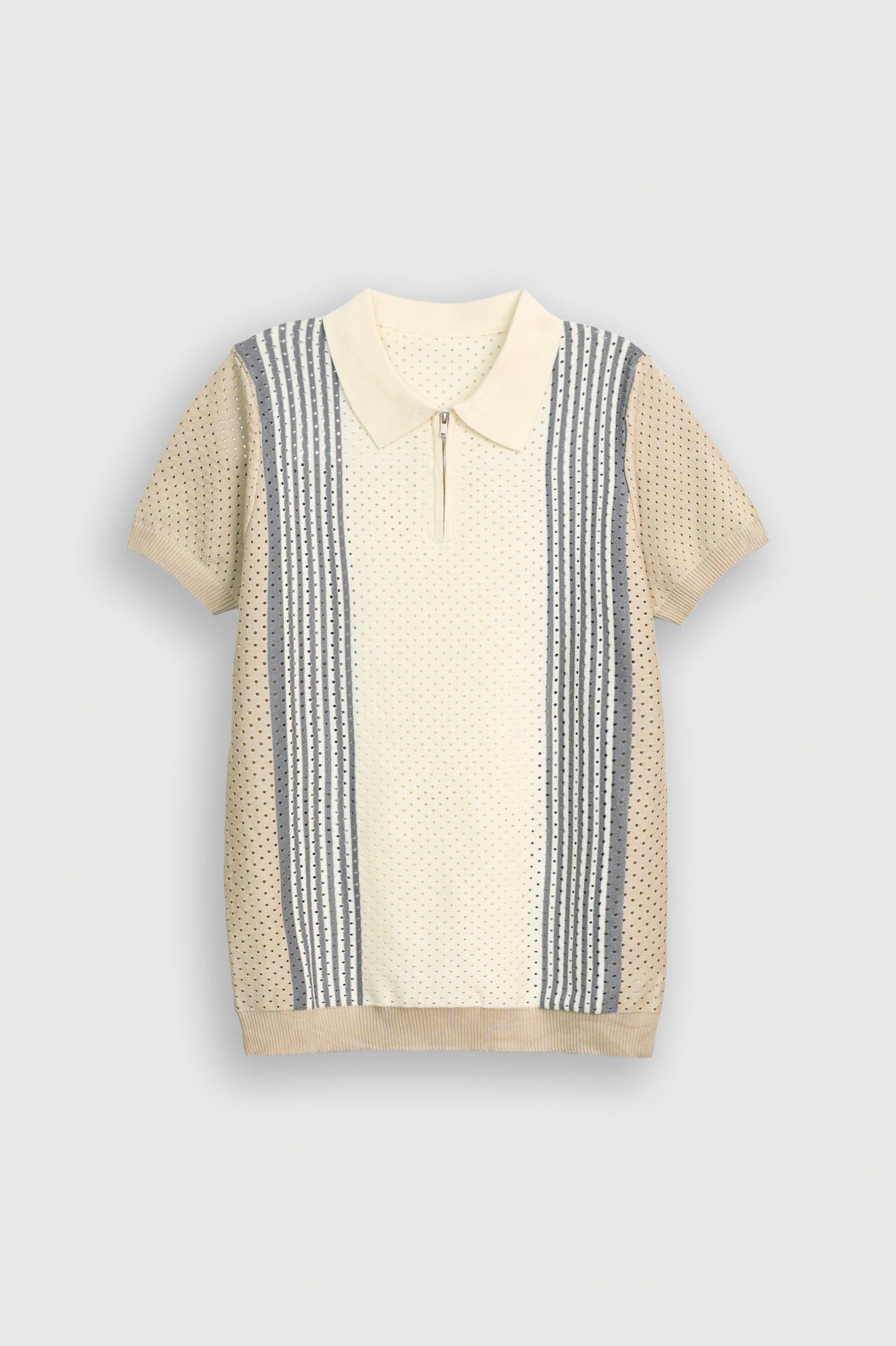 IMPORTED KNITTED GRAY POLO Reality