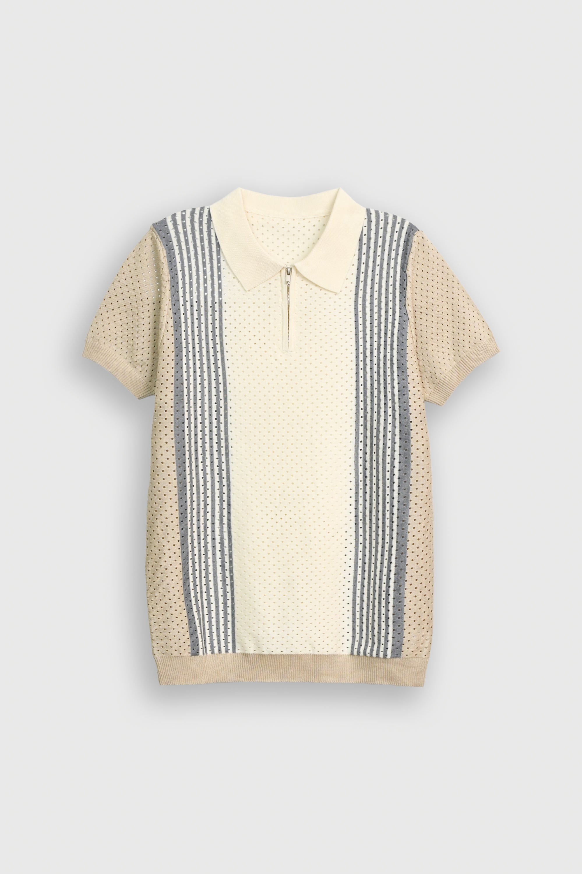 IMPORTED KNITTED GRAY POLO Reality