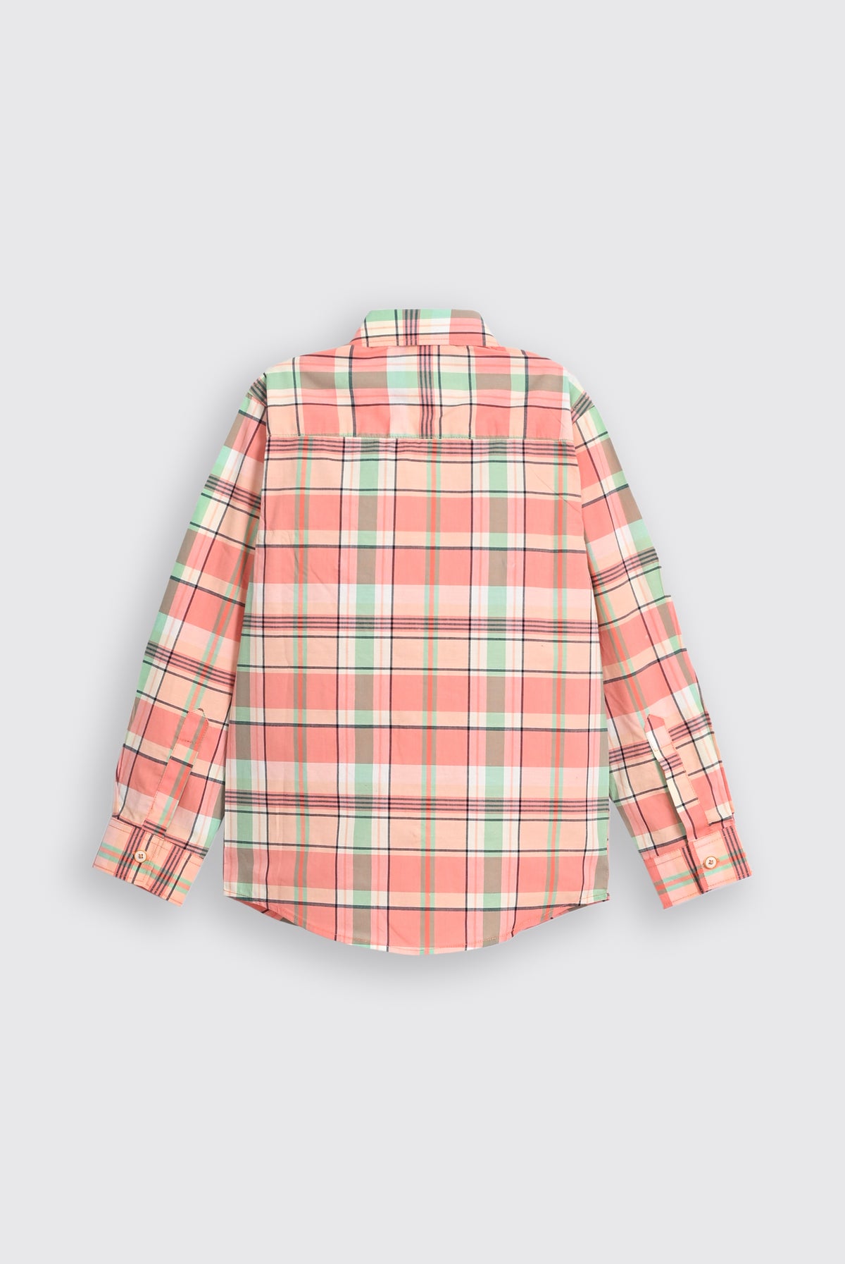 CHECKERD peach SHIRT