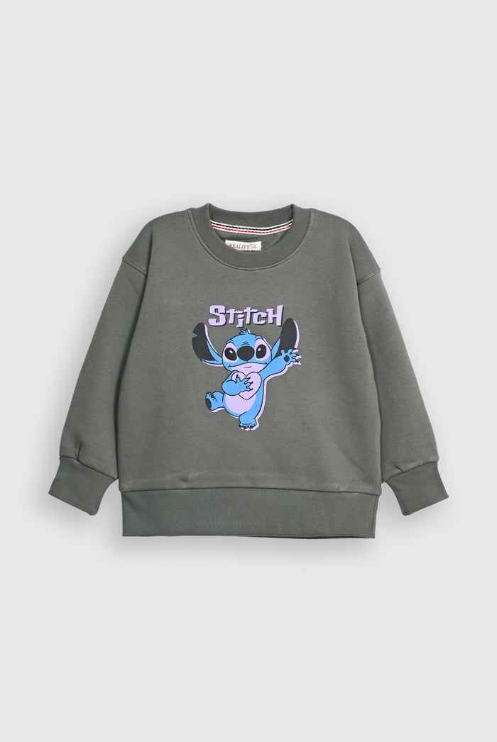 STITCH GRAPHIC GREEN SWEATSHIRT