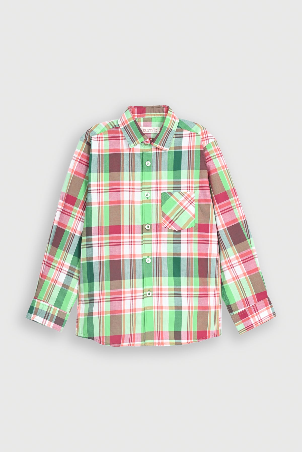 CHECKED PEACH SHIRT