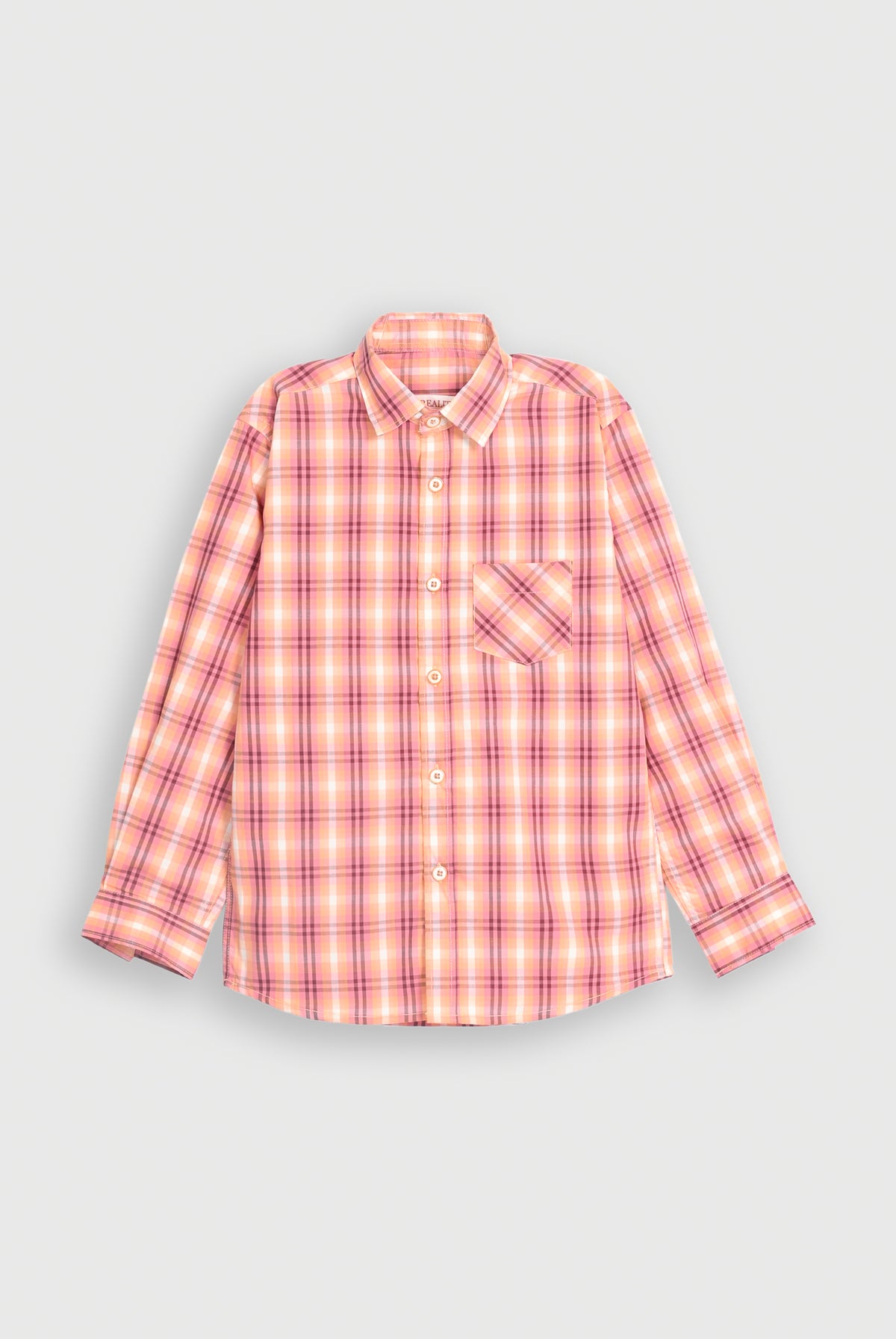 CHECKED PEACH SHIRT