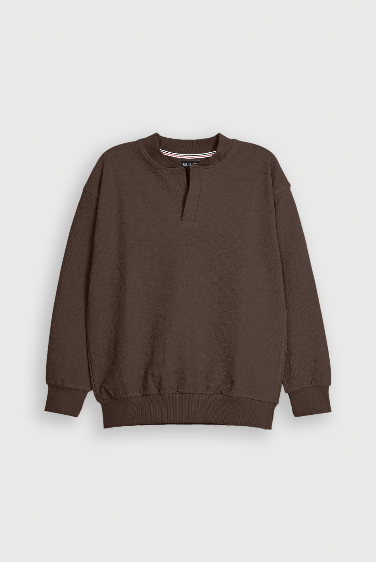 TEXTURED CHOCLATE SWEATSHIRT