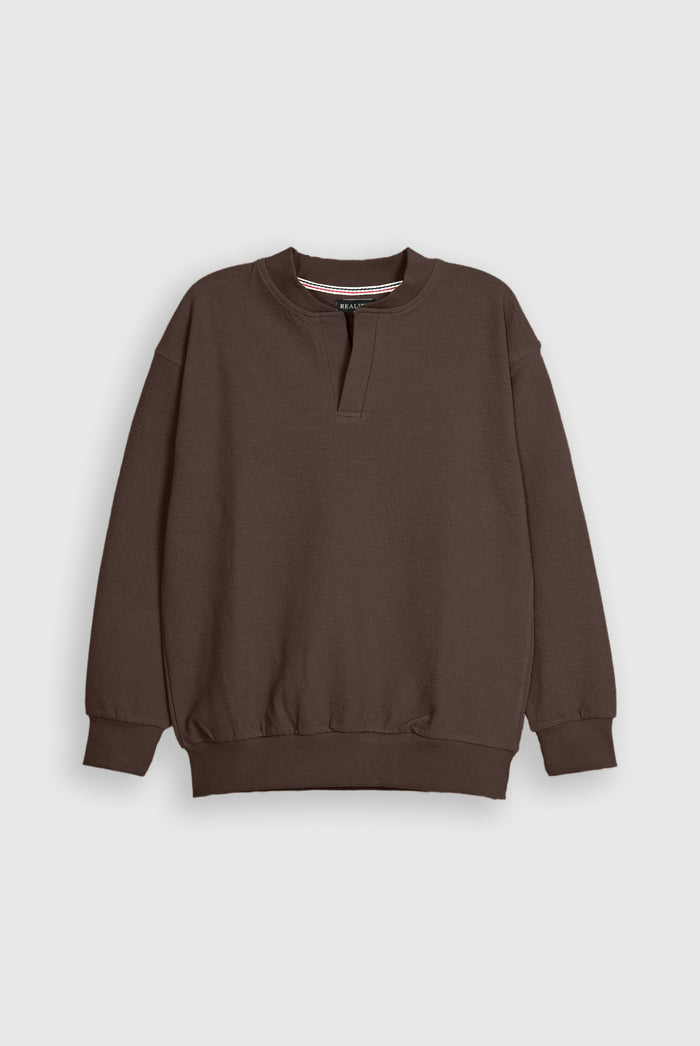 TEXTURED CHOCLATE SWEATSHIRT