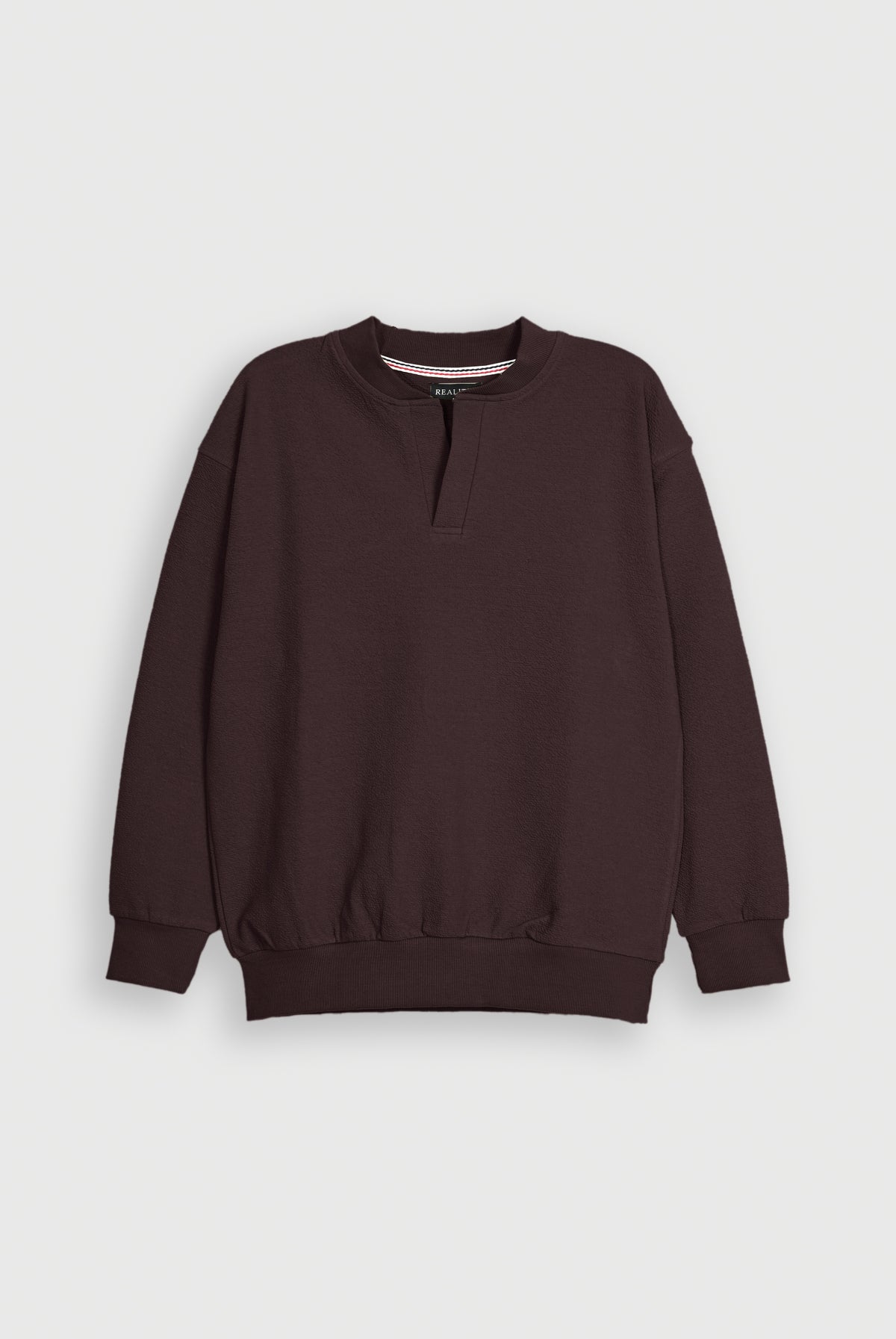 TEXTURED BROWN SWEATSHIRT