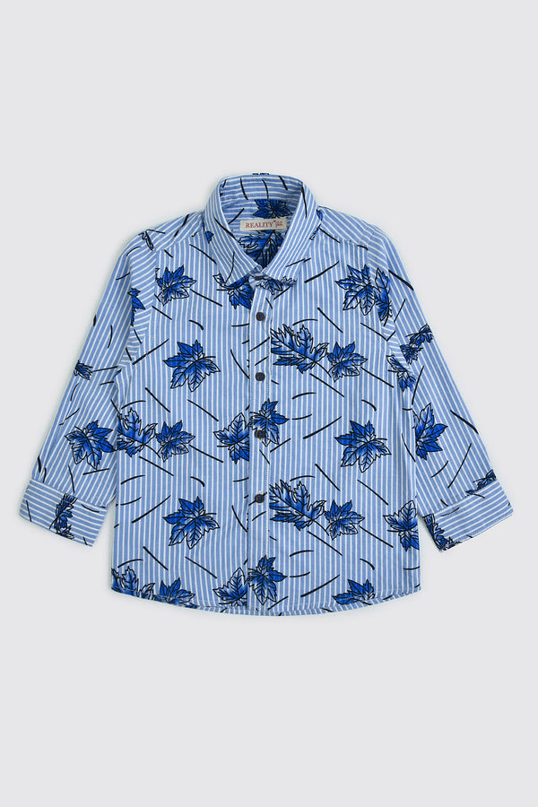 Blue Bloom Stripes Casual Shirt (3-24M)