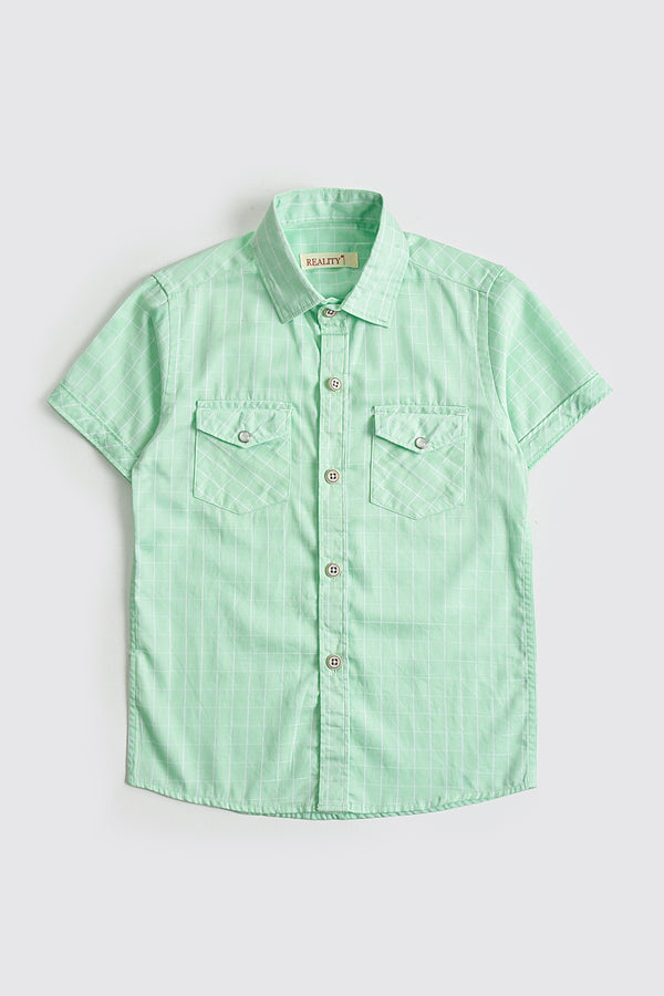 Light Green Checked Casual Shirt